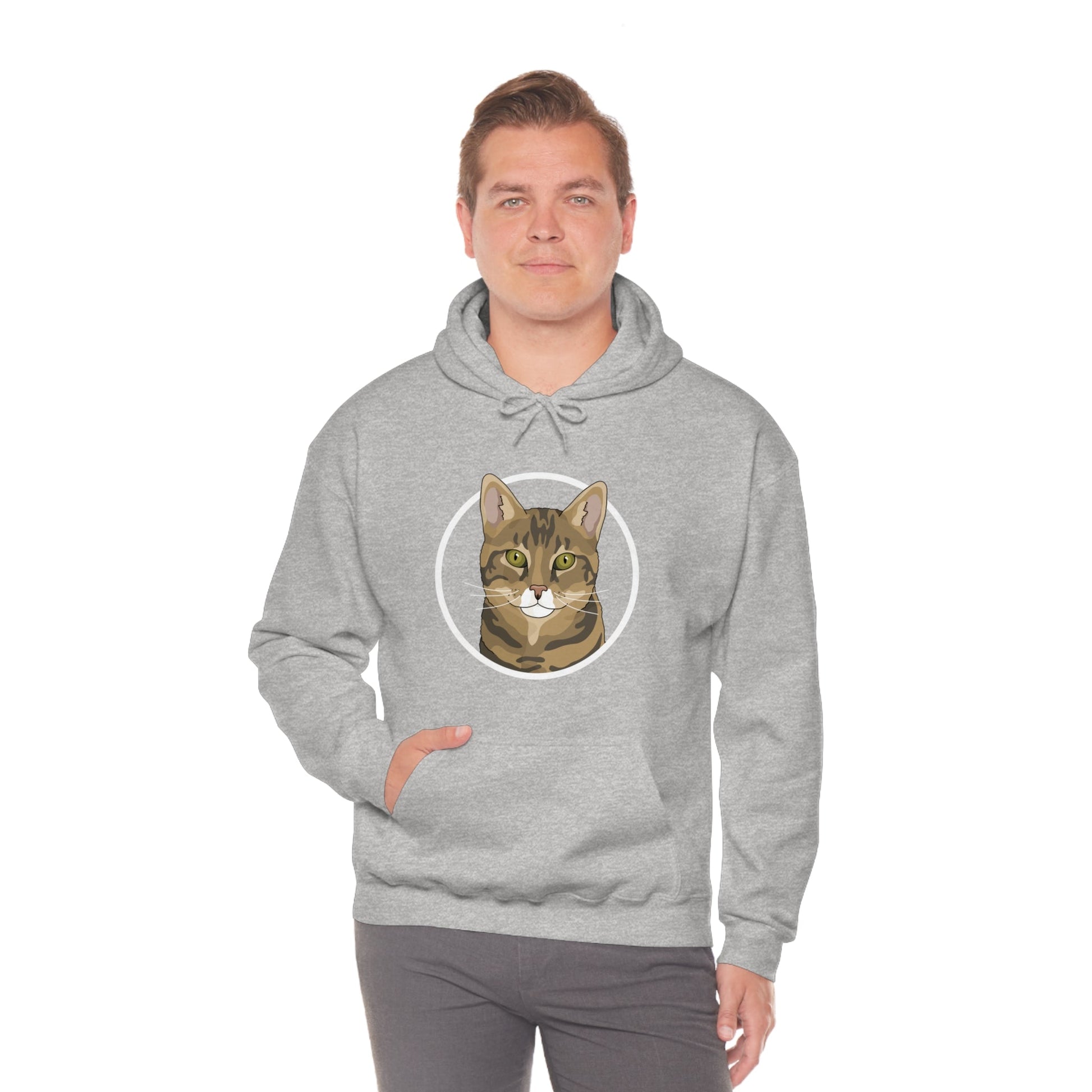 DSH Tabby Circle | Hooded Sweatshirt - Detezi Designs-14280657923795283631