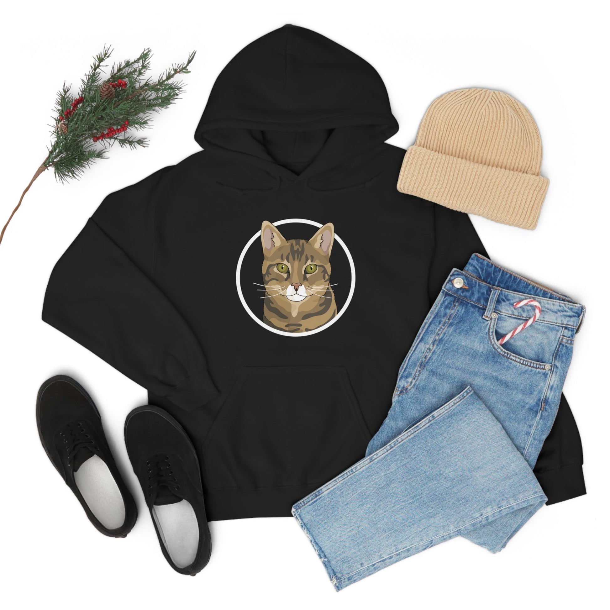 DSH Tabby Circle | Hooded Sweatshirt - Detezi Designs-14280657923795283631