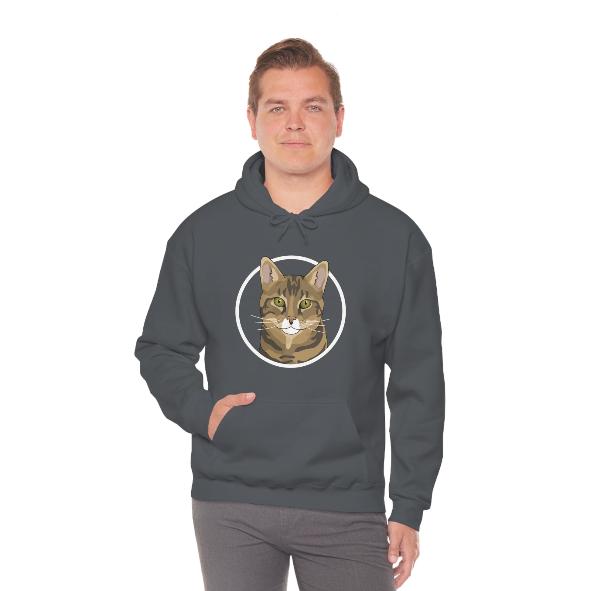 DSH Tabby Circle | Hooded Sweatshirt - Detezi Designs-14280657923795283631