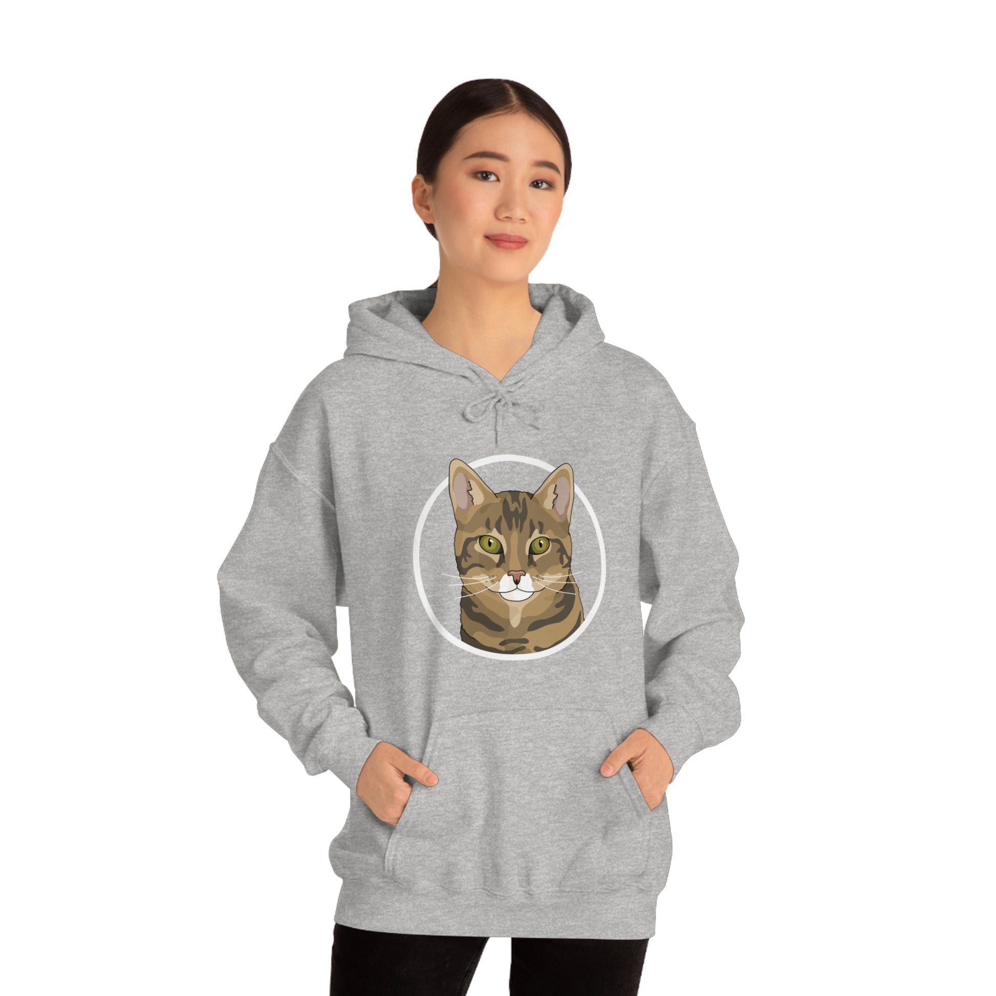 DSH Tabby Circle | Hooded Sweatshirt - Detezi Designs-14280657923795283631