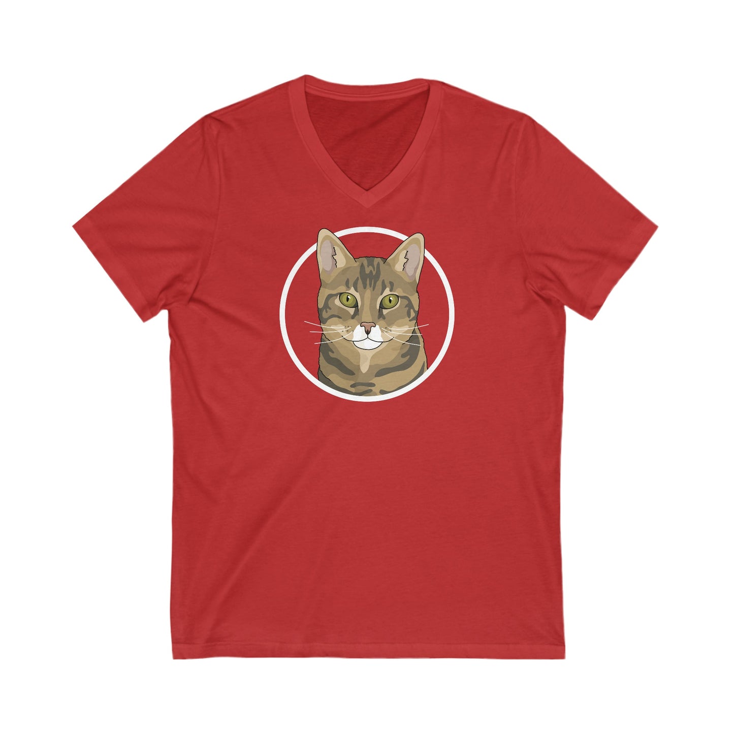 DSH Tabby Circle | Unisex V-Neck Tee - Detezi Designs-27467125067766756768