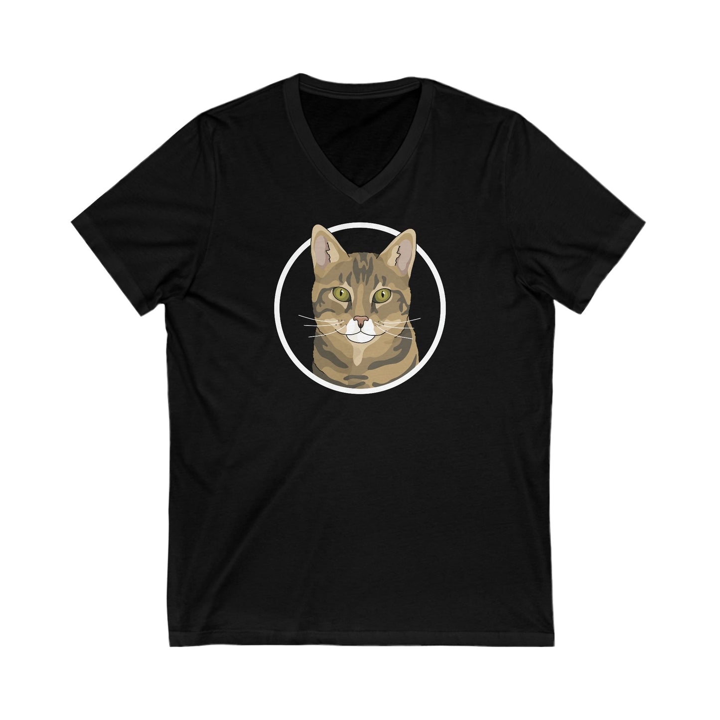 DSH Tabby Circle | Unisex V-Neck Tee - Detezi Designs-32534313610243987583