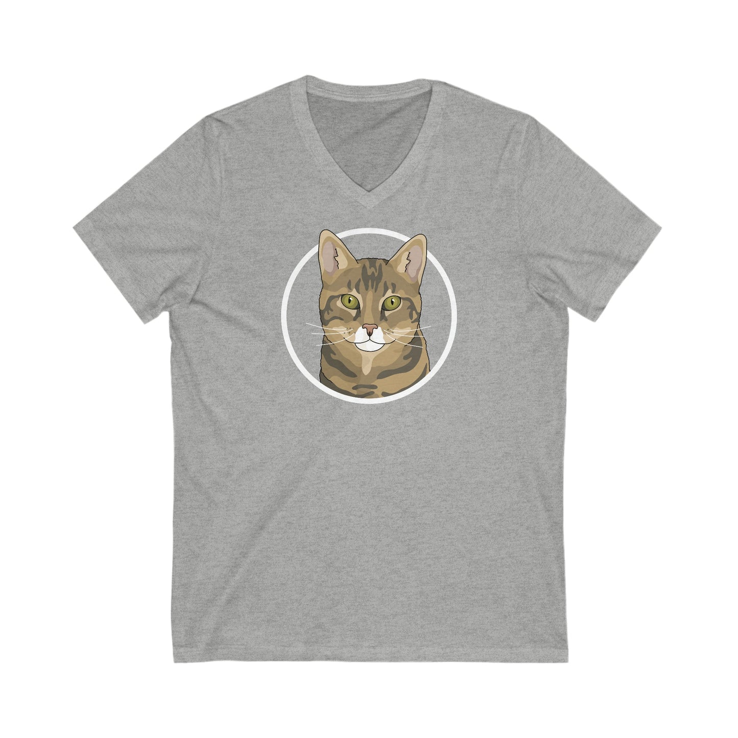 DSH Tabby Circle | Unisex V-Neck Tee - Detezi Designs-58675610156452807708