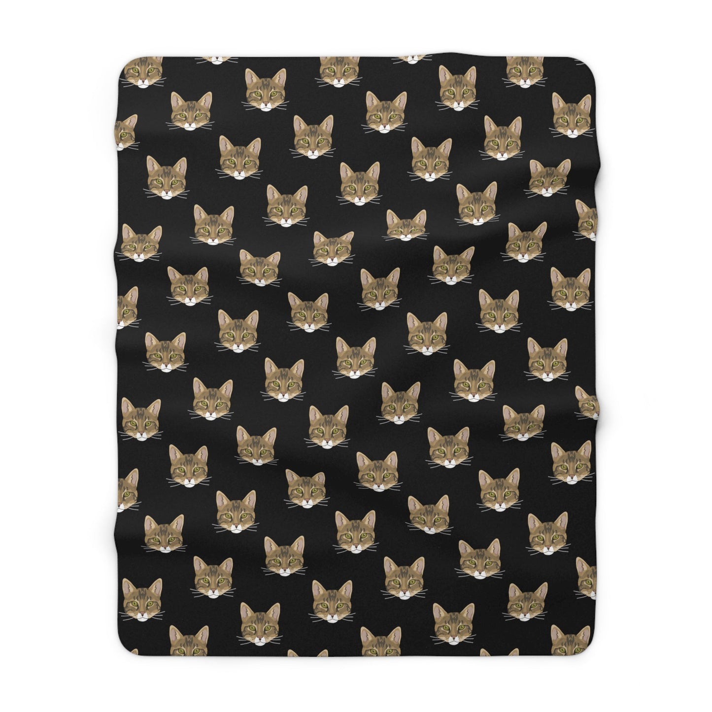 DSH Tabby Faces | Sherpa Fleece Blanket - Detezi Designs-13258747045673591891