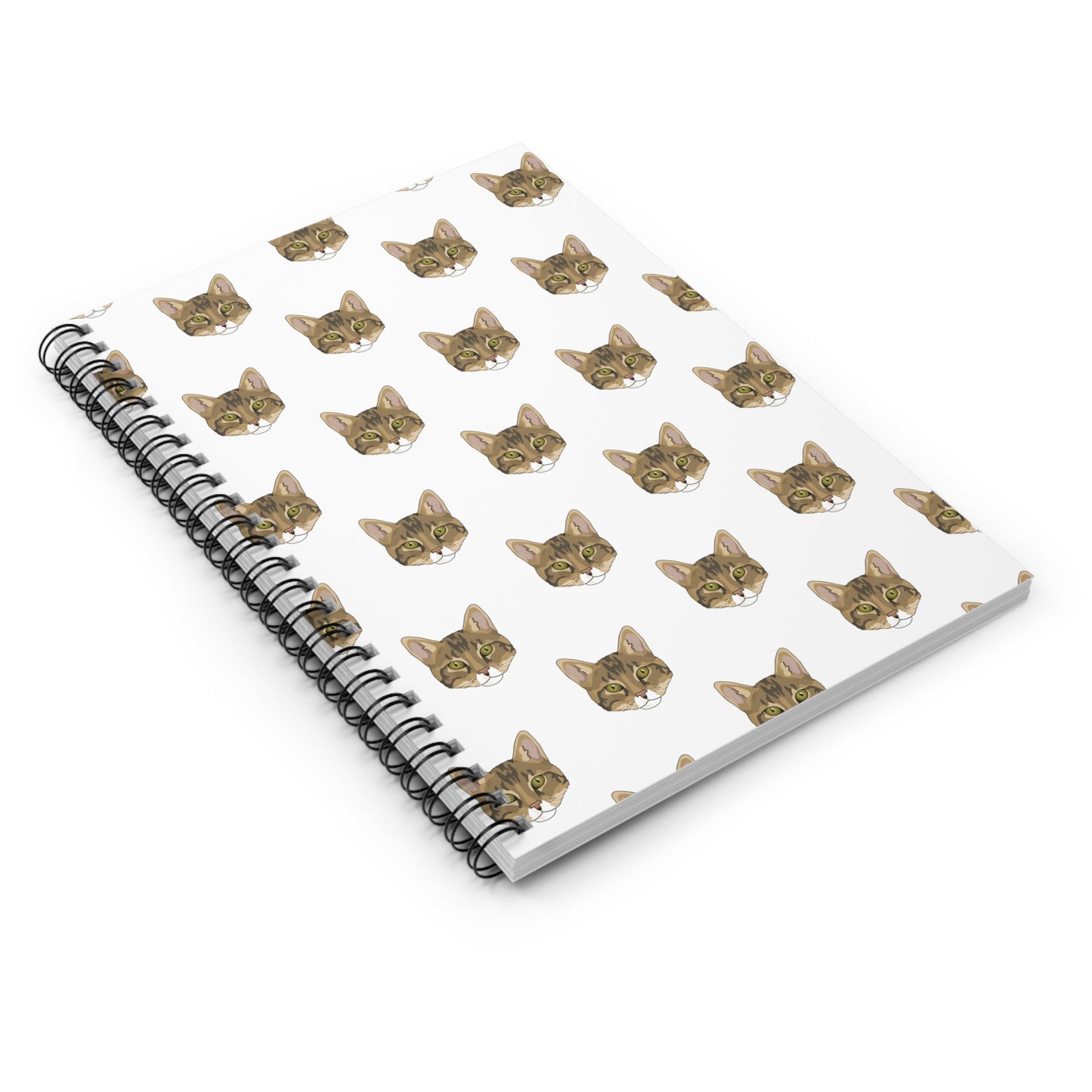 DSH Tabby Faces | Spiral Notebook - Detezi Designs-28520684050353080323