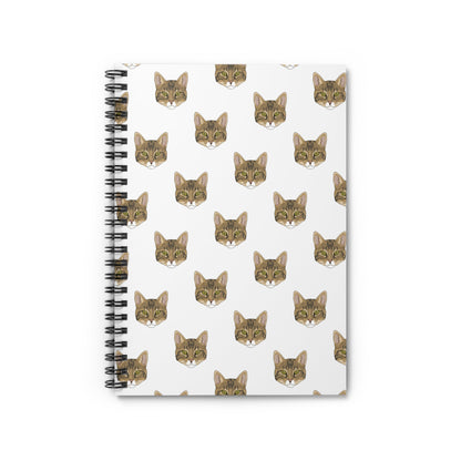 DSH Tabby Faces | Spiral Notebook - Detezi Designs-28520684050353080323