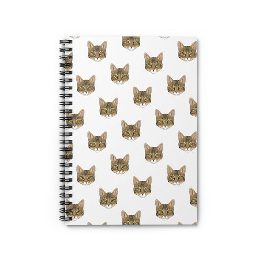 DSH Tabby Faces | Spiral Notebook - Detezi Designs-28520684050353080323