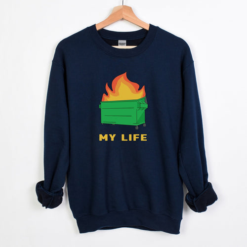 Dumpster Fire | Crewneck Sweatshirt - Detezi Designs-18079470397380131048