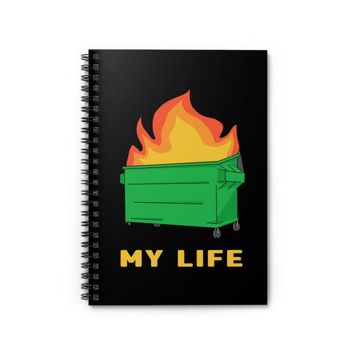 Dumpster Fire | Notebook - Detezi Designs-17814826639639294921