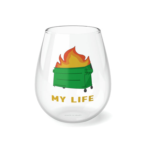 Dumpster Fire | Stemless Wine Glass - Detezi Designs-76286625006673503394