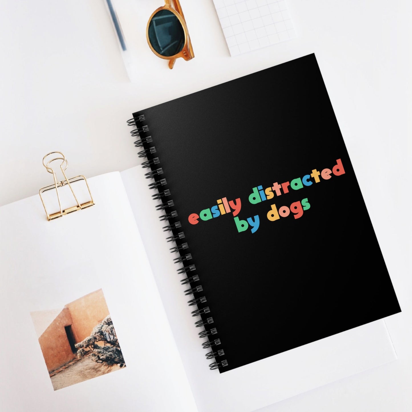 Easily Distracted by Dogs | Notebook - Detezi Designs-18588500145315693881