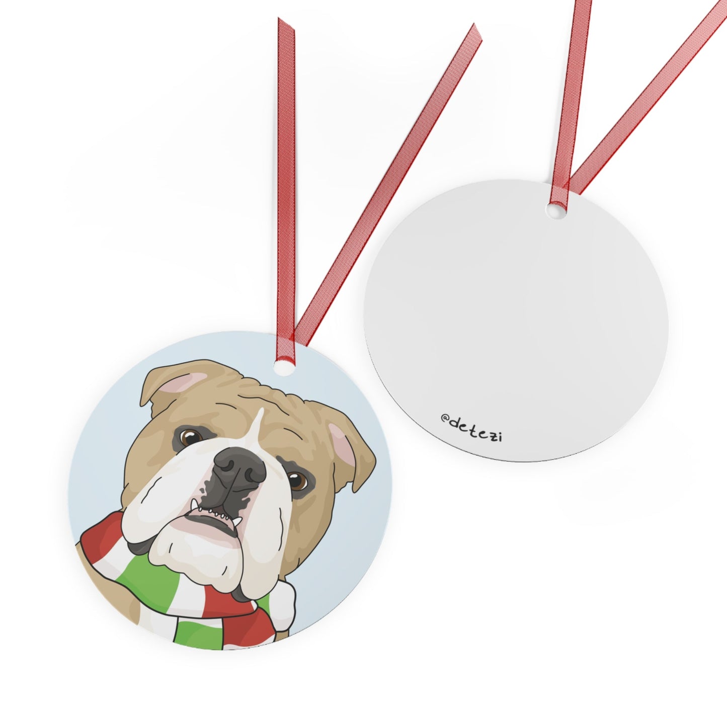 English Bulldog | 2023 Holiday Ornament - Detezi Designs-11173937541797624385