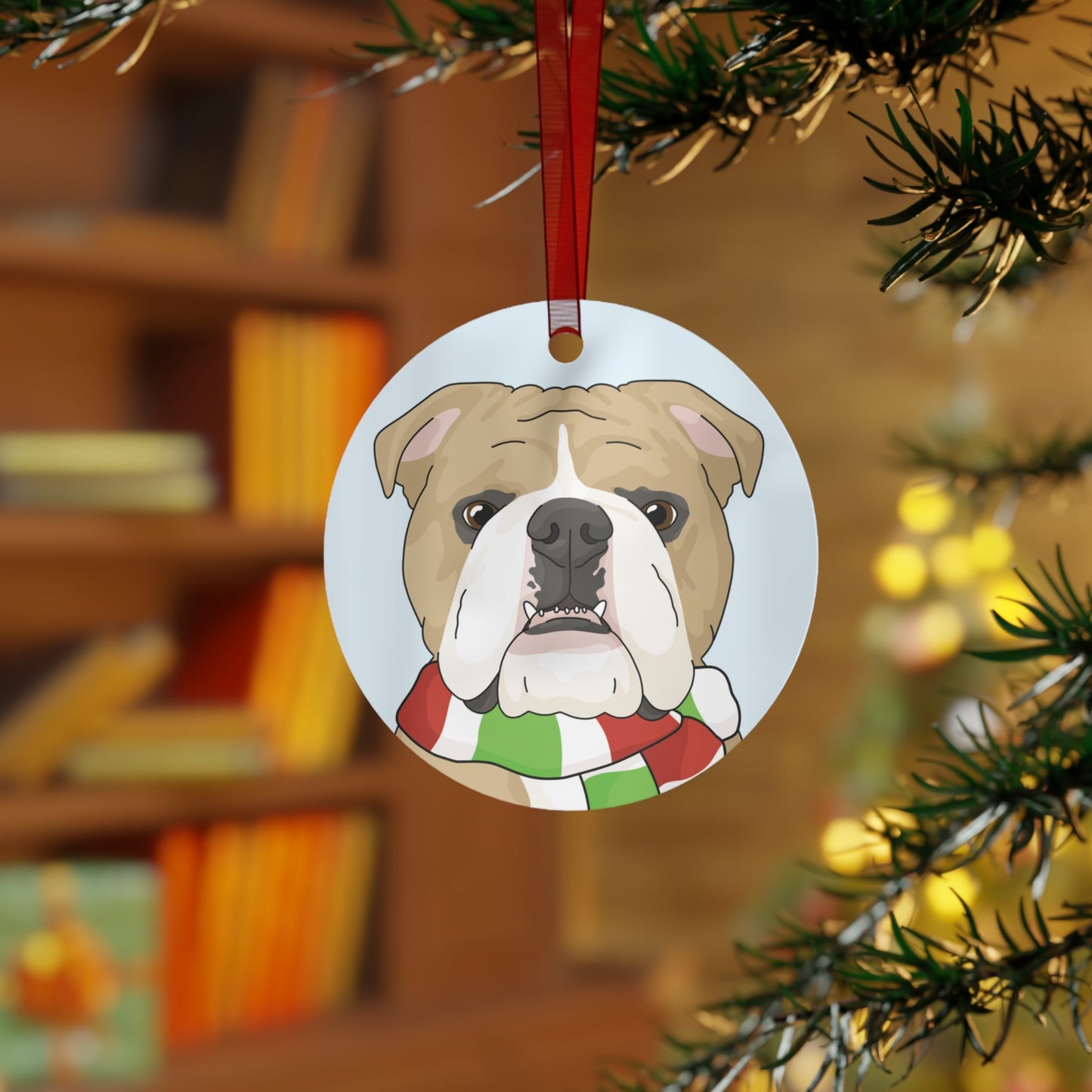 English Bulldog | 2023 Holiday Ornament - Detezi Designs-11173937541797624385