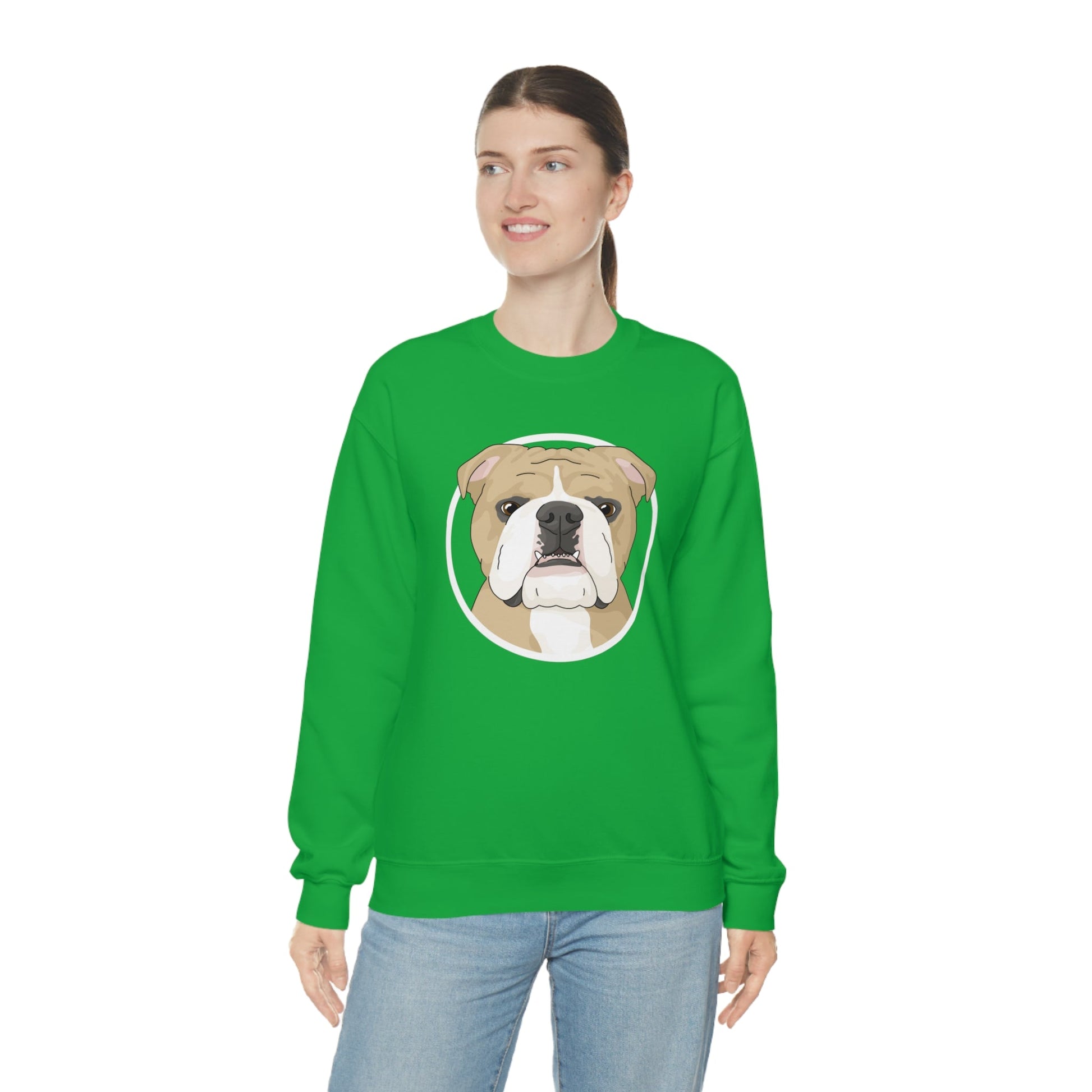 English Bulldog Circle | Crewneck Sweatshirt - Detezi Designs-27179186050487953661