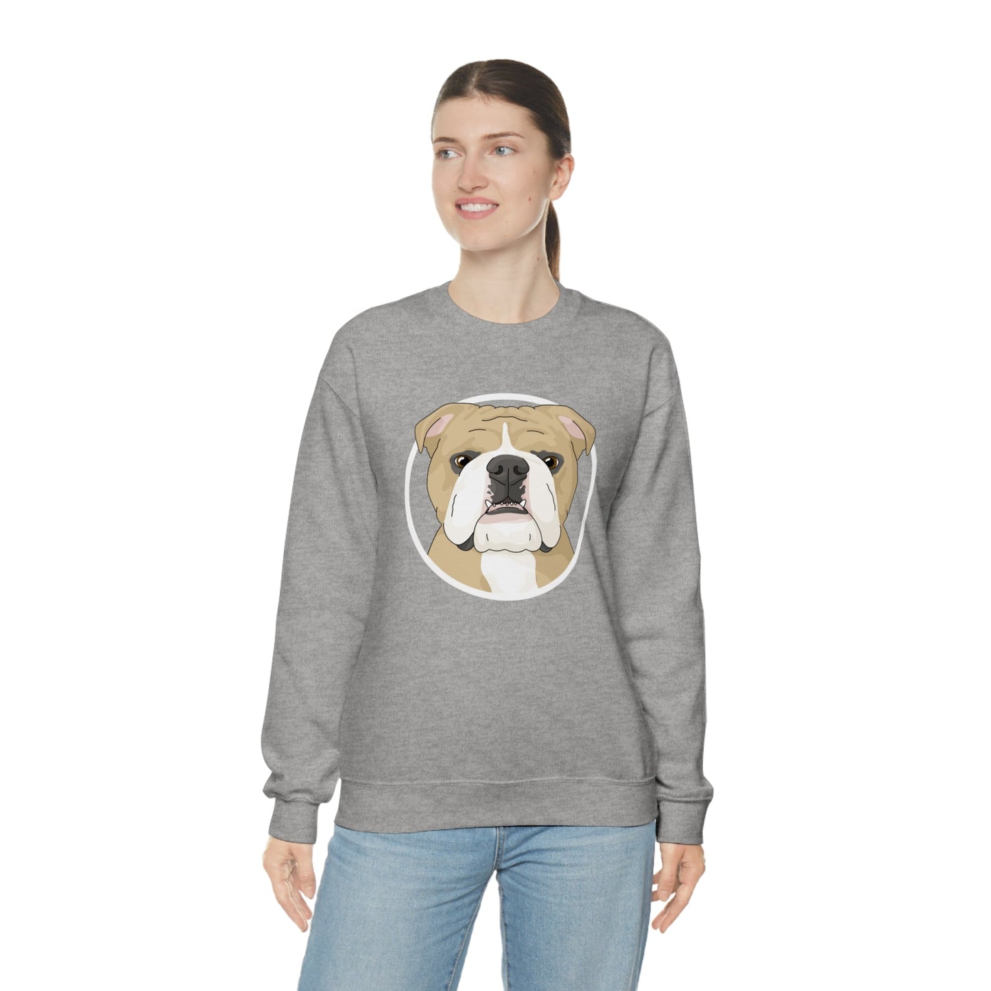 English Bulldog Circle | Crewneck Sweatshirt - Detezi Designs-27179186050487953661