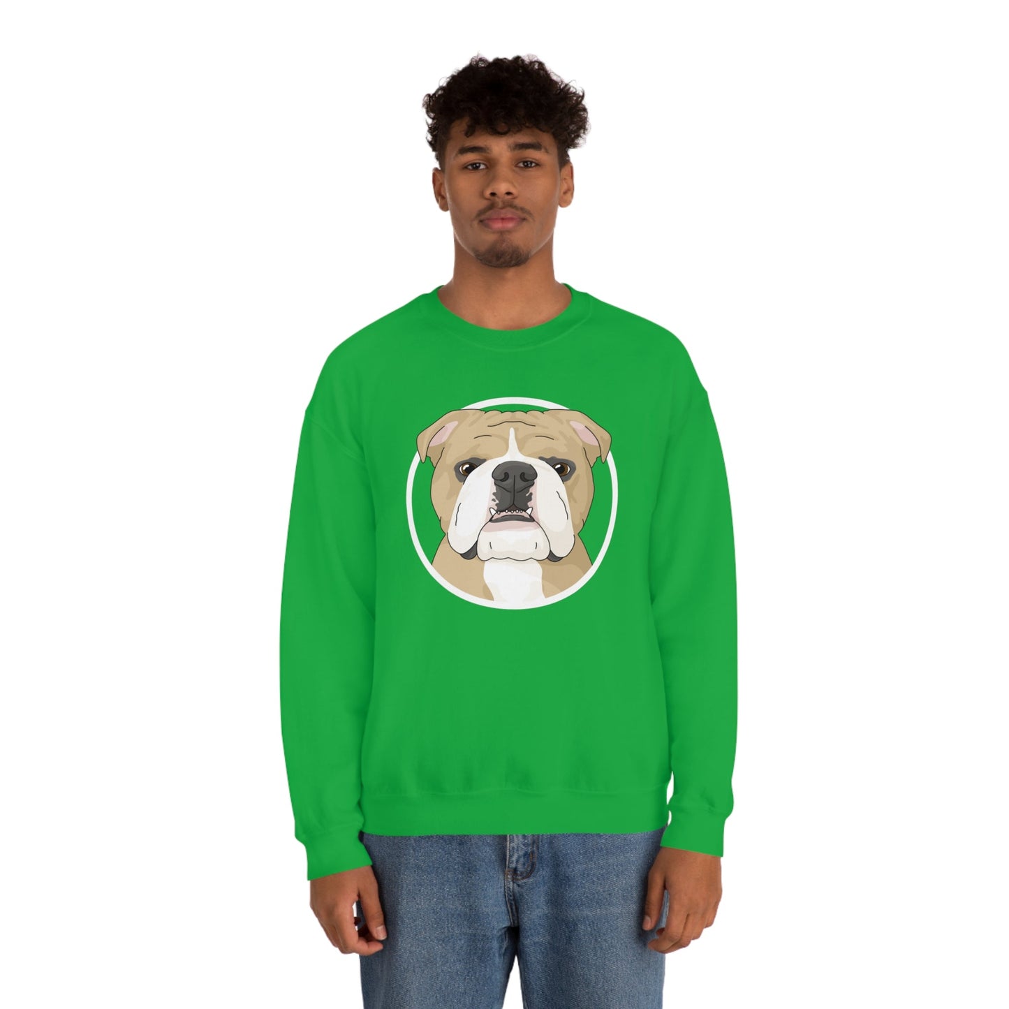 English Bulldog Circle | Crewneck Sweatshirt - Detezi Designs-27179186050487953661