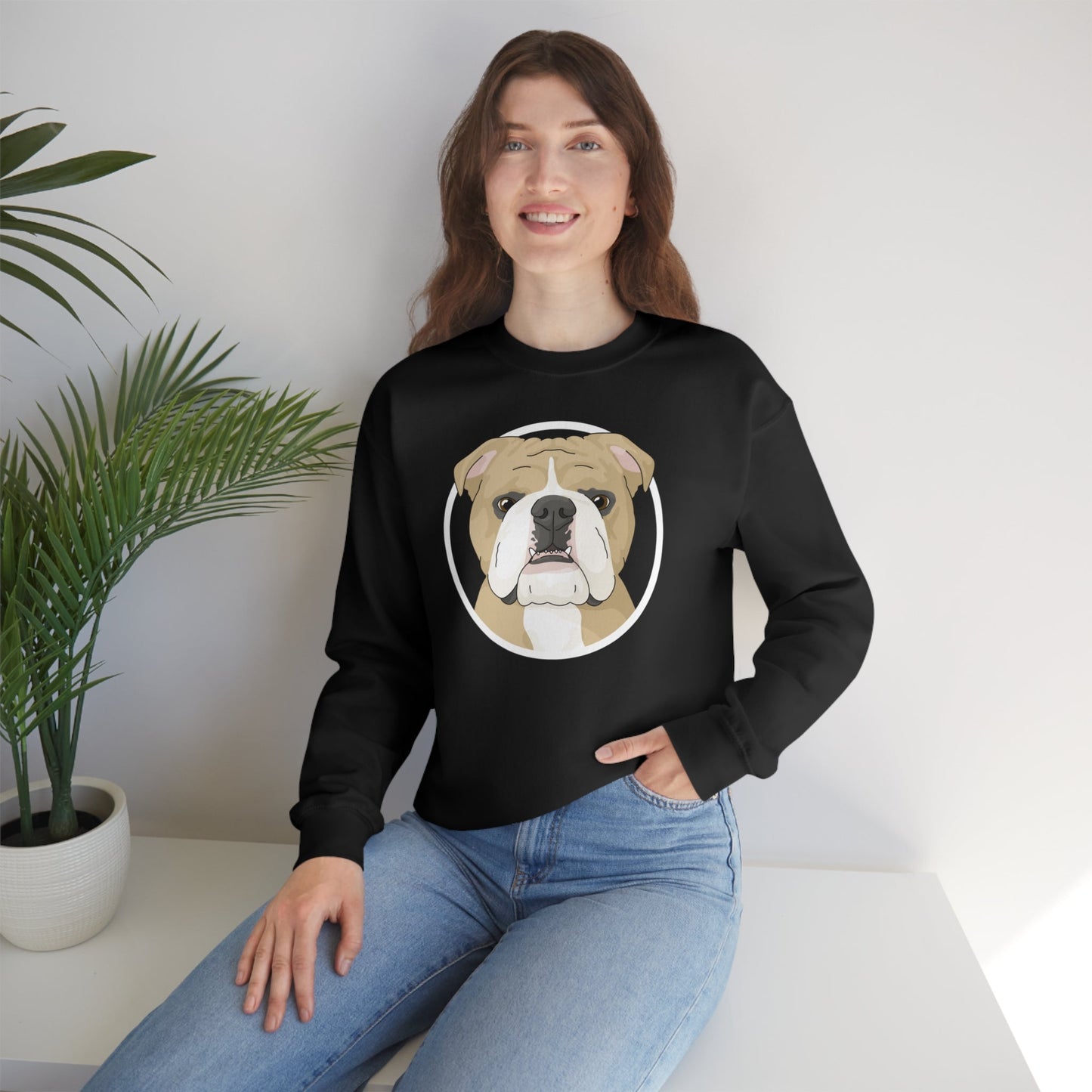 English Bulldog Circle | Crewneck Sweatshirt - Detezi Designs-27179186050487953661