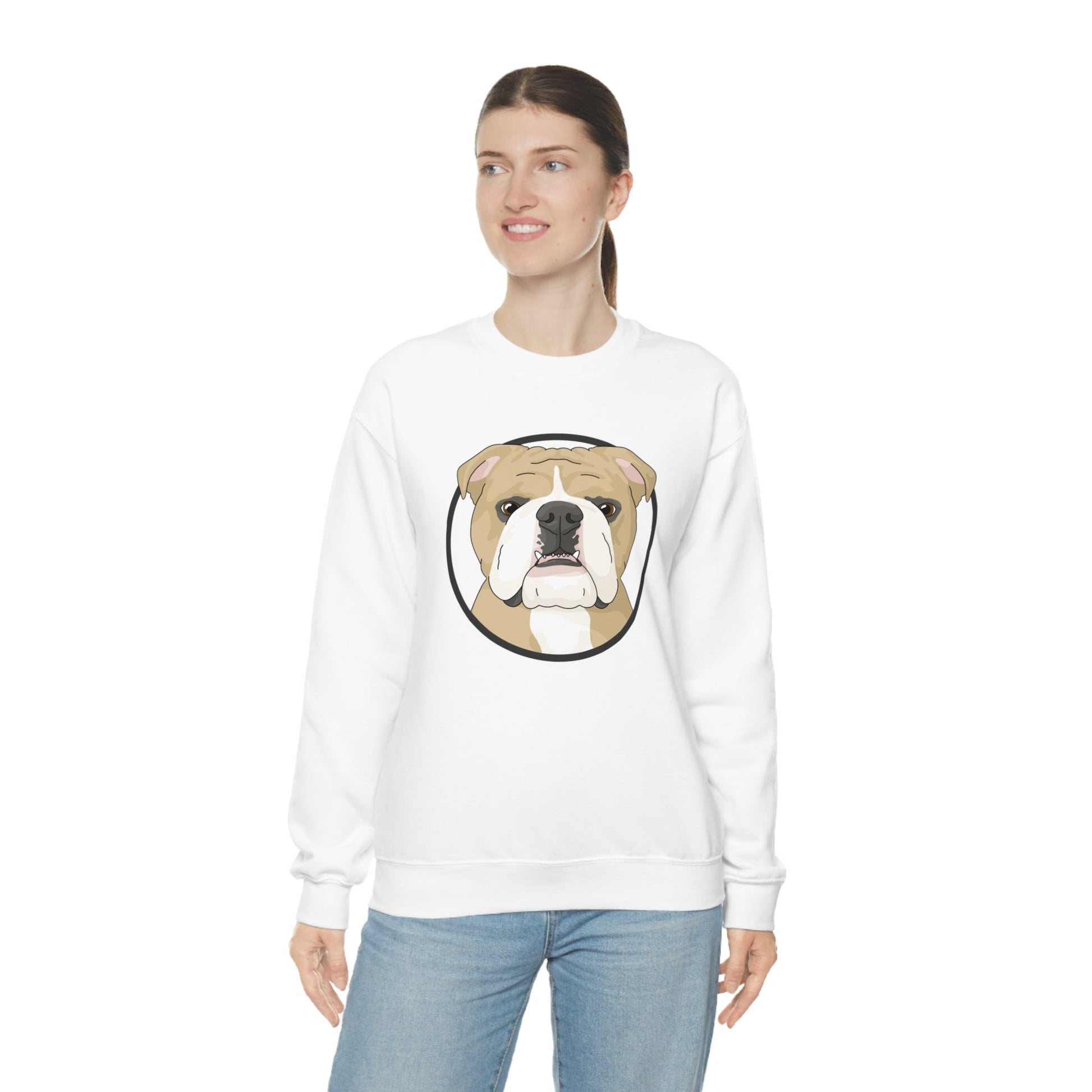 English Bulldog Circle | Crewneck Sweatshirt - Detezi Designs-27179186050487953661