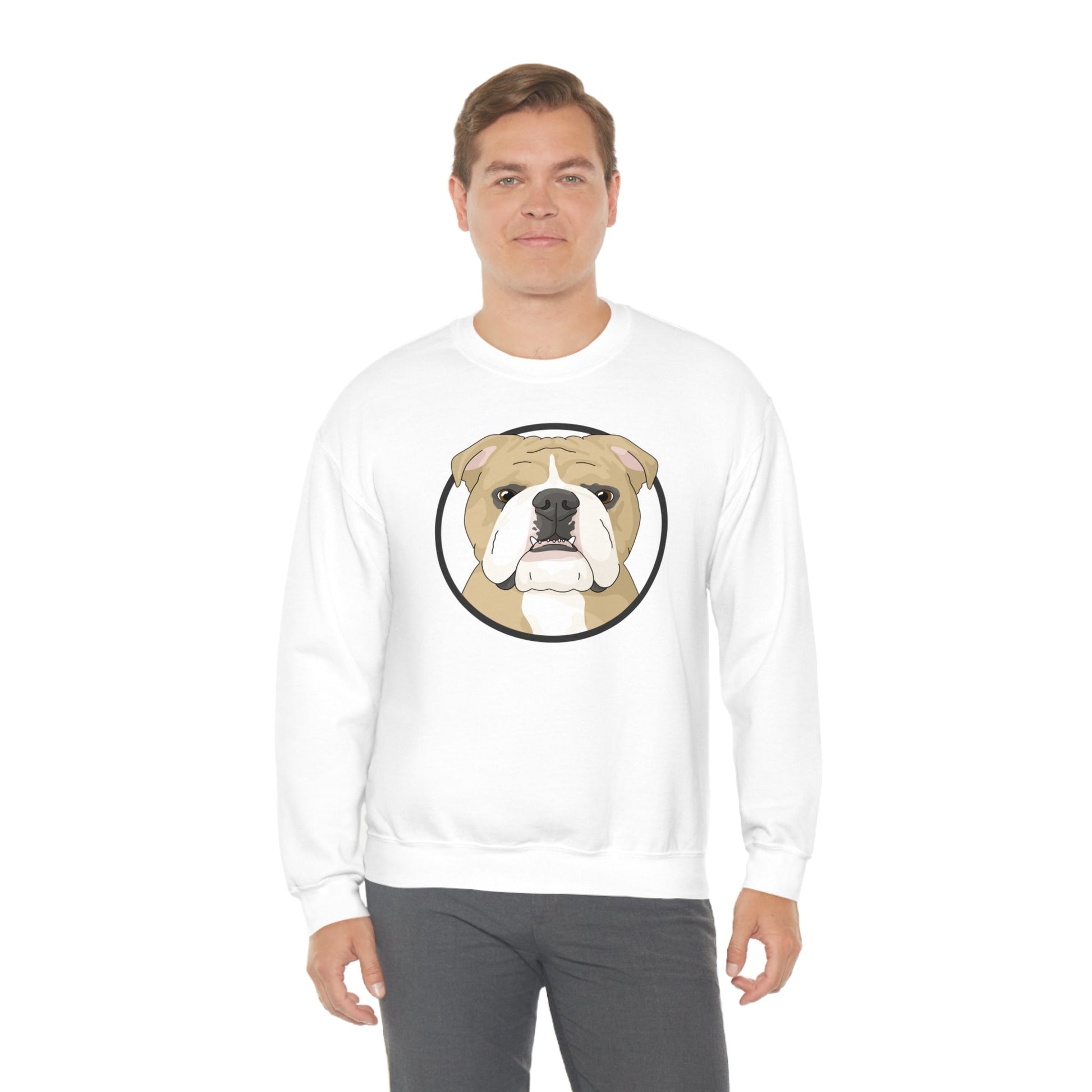 English Bulldog Circle | Crewneck Sweatshirt - Detezi Designs-27179186050487953661