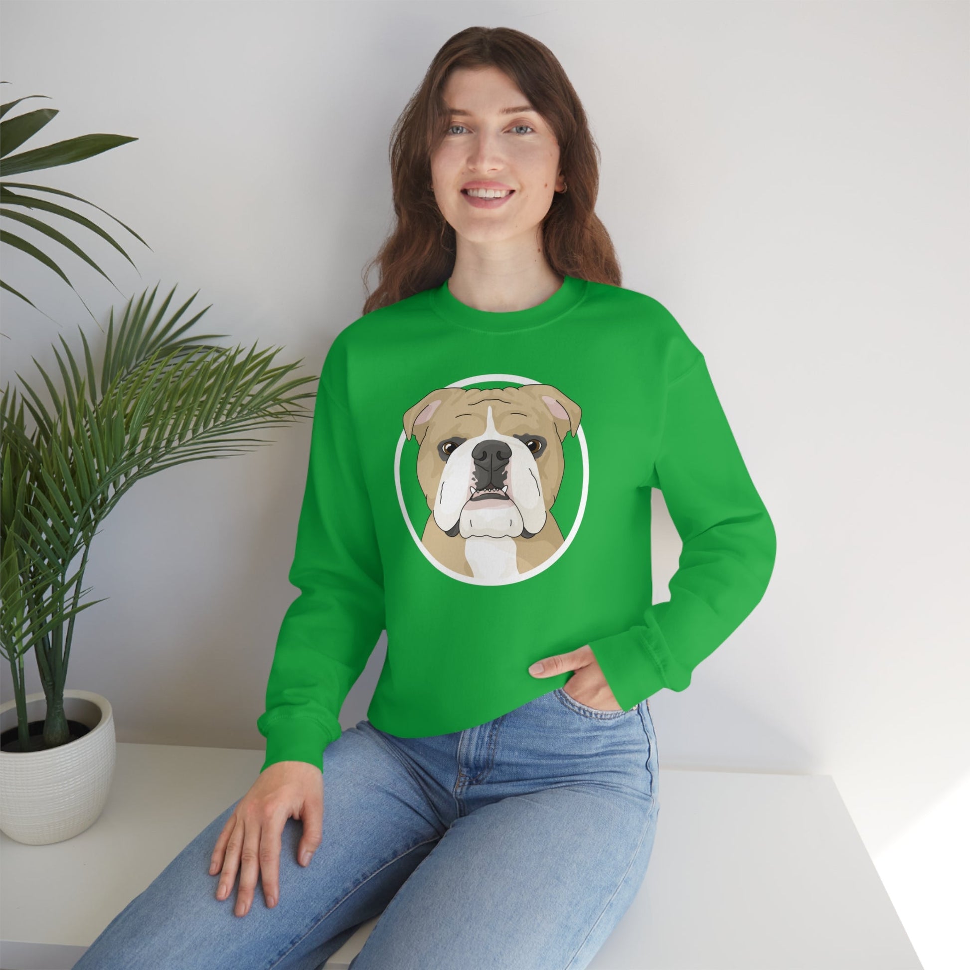 English Bulldog Circle | Crewneck Sweatshirt - Detezi Designs-27179186050487953661