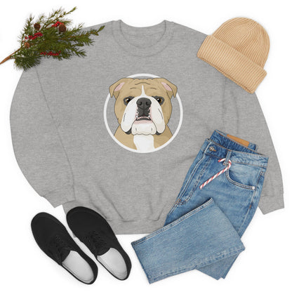 English Bulldog Circle | Crewneck Sweatshirt - Detezi Designs-27179186050487953661