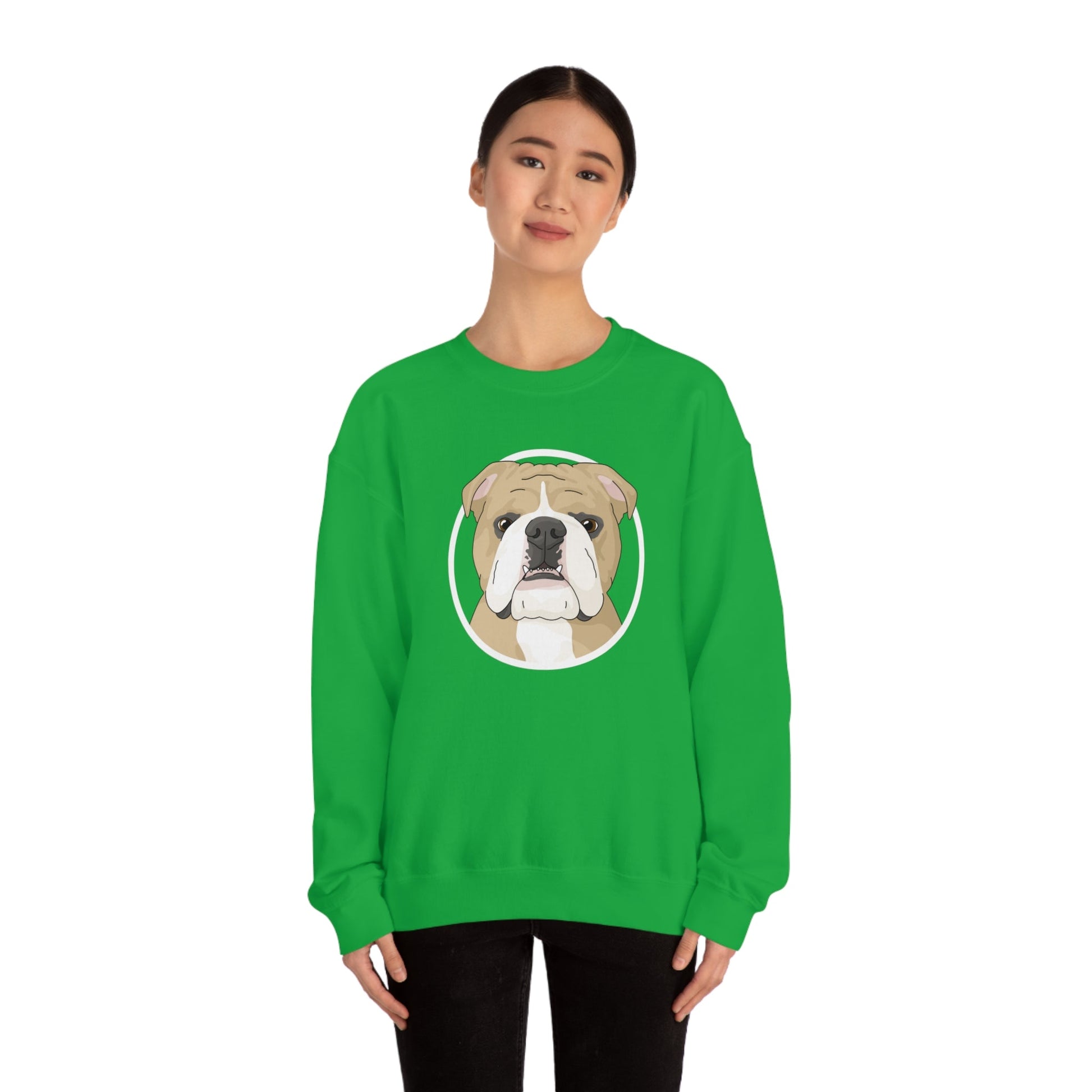 English Bulldog Circle | Crewneck Sweatshirt - Detezi Designs-27179186050487953661