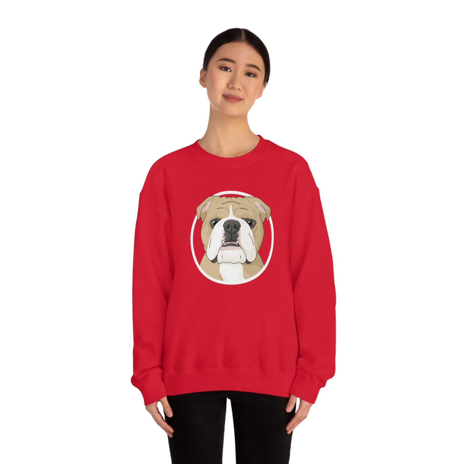 English Bulldog Circle | Crewneck Sweatshirt - Detezi Designs-27179186050487953661