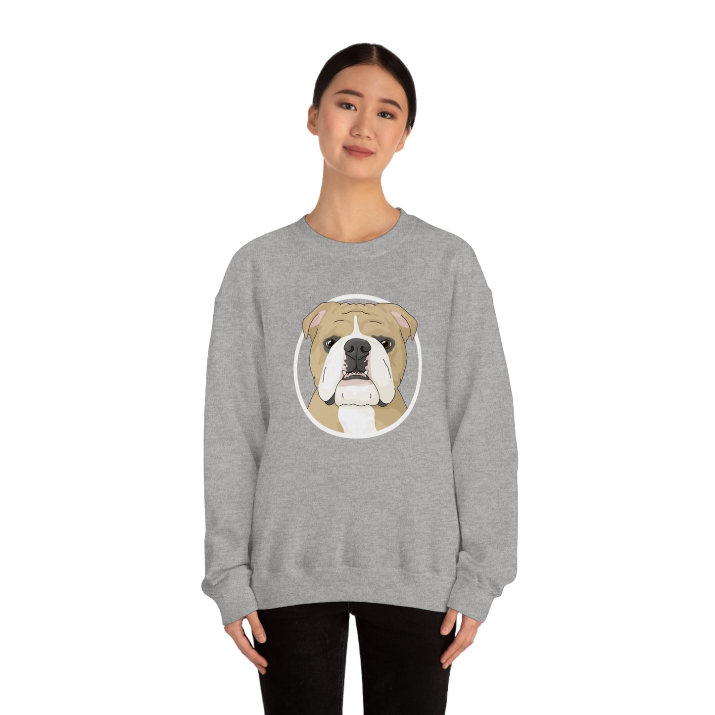 English Bulldog Circle | Crewneck Sweatshirt - Detezi Designs-27179186050487953661