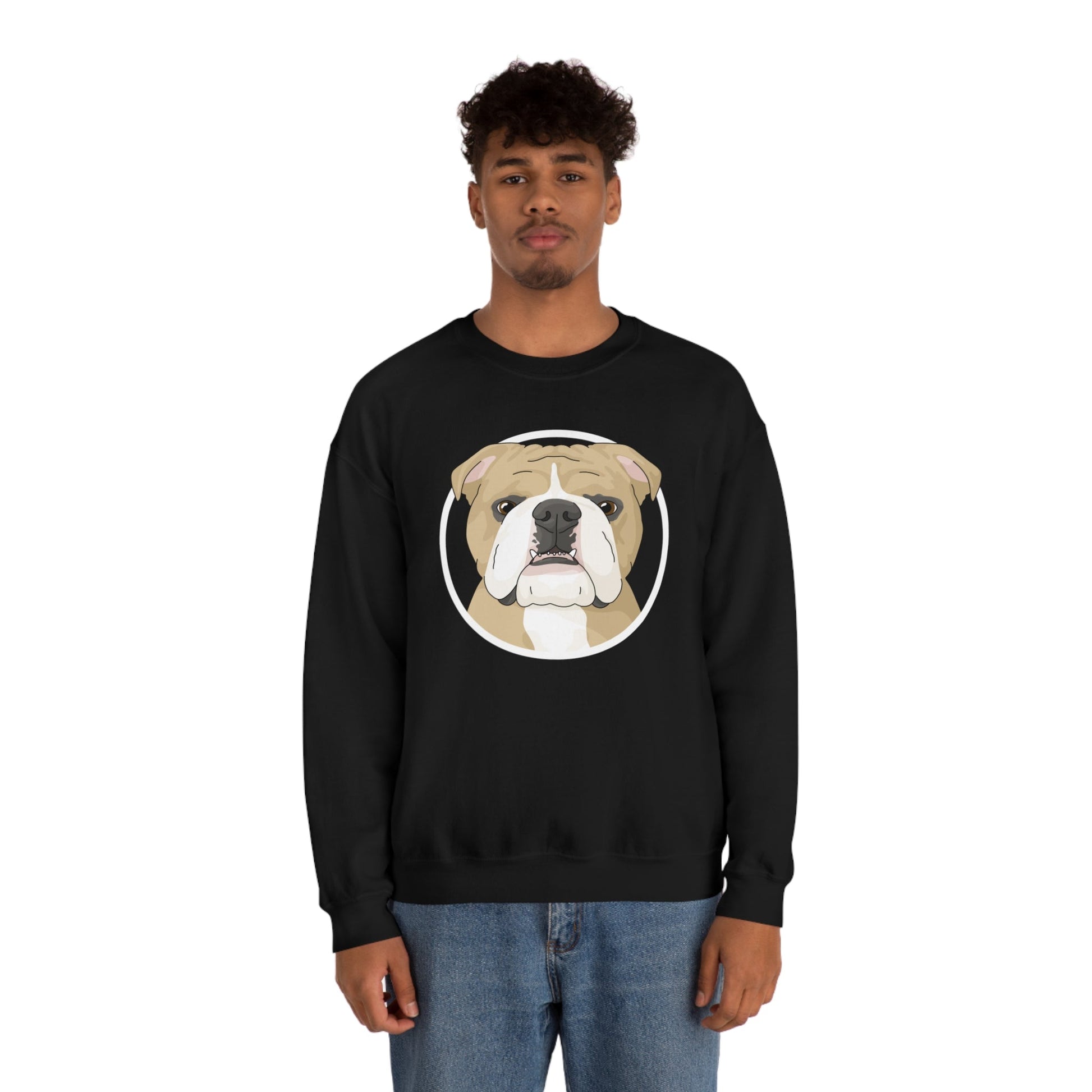 English Bulldog Circle | Crewneck Sweatshirt - Detezi Designs-27179186050487953661