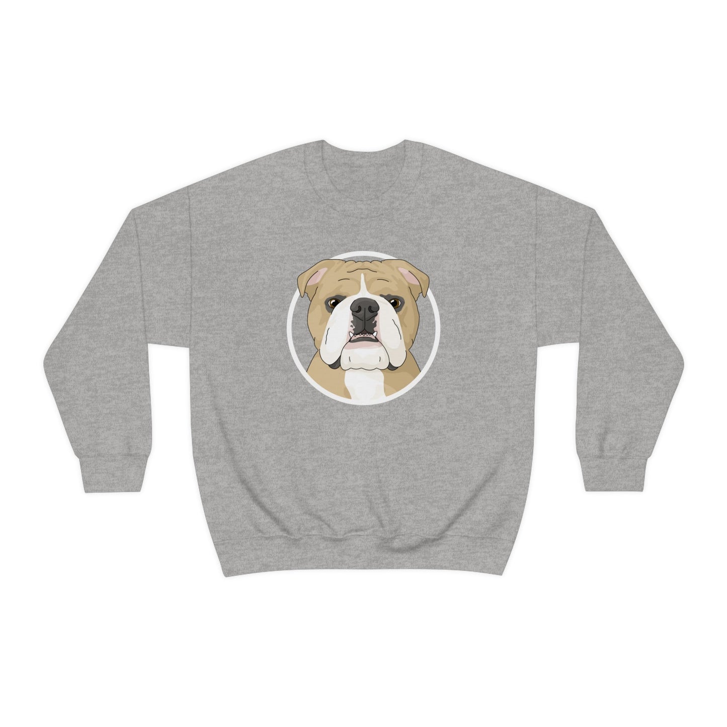 English Bulldog Circle | Crewneck Sweatshirt - Detezi Designs-27179186050487953661