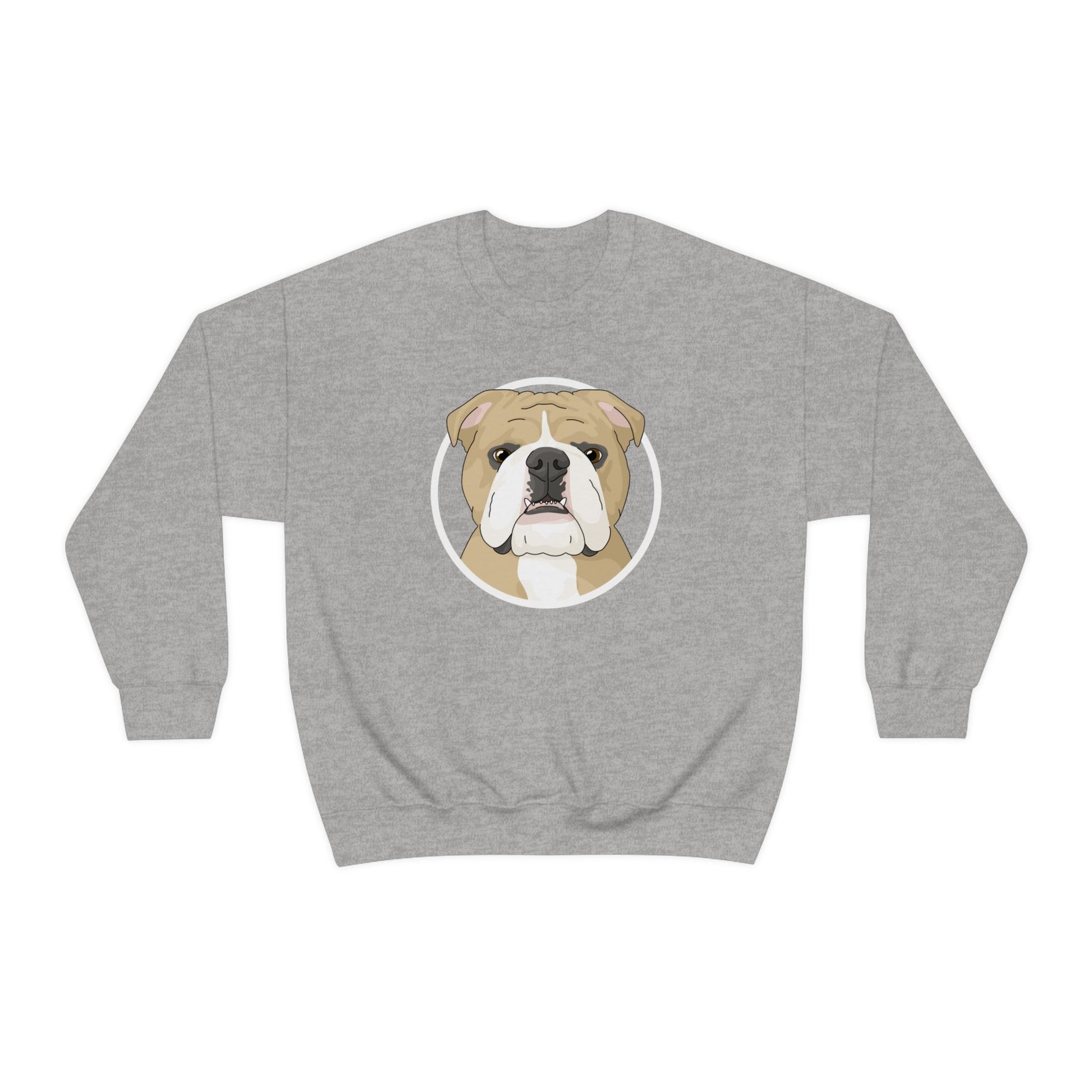 English Bulldog Circle | Crewneck Sweatshirt - Detezi Designs-27179186050487953661