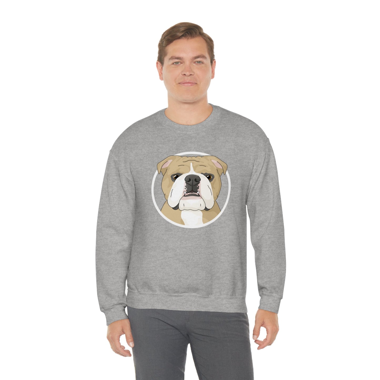 English Bulldog Circle | Crewneck Sweatshirt - Detezi Designs-27179186050487953661