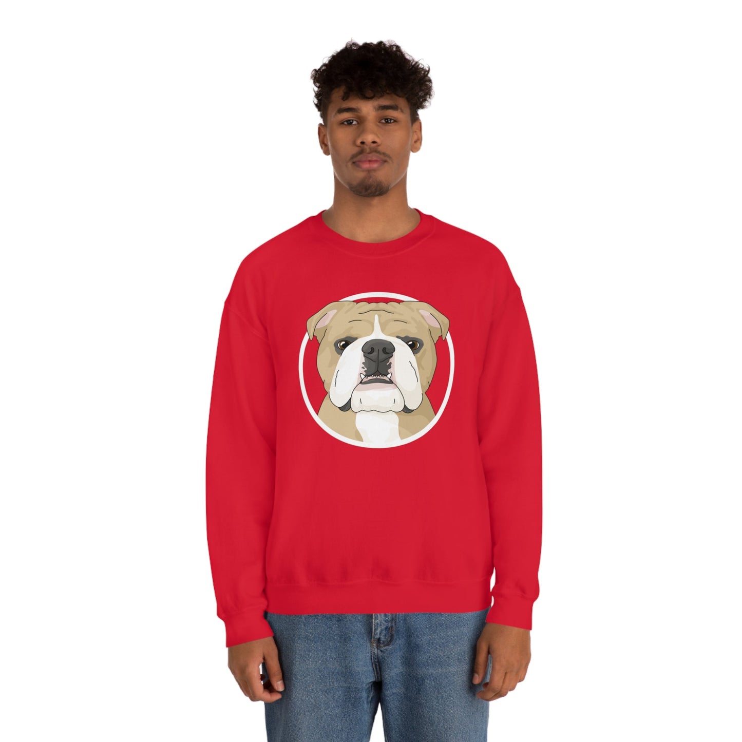 English Bulldog Circle | Crewneck Sweatshirt - Detezi Designs-27179186050487953661