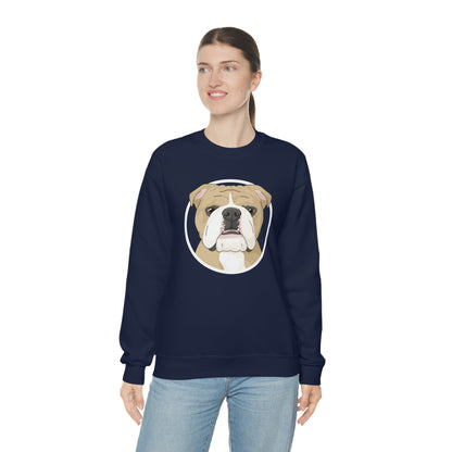 English Bulldog Circle | Crewneck Sweatshirt - Detezi Designs-27179186050487953661