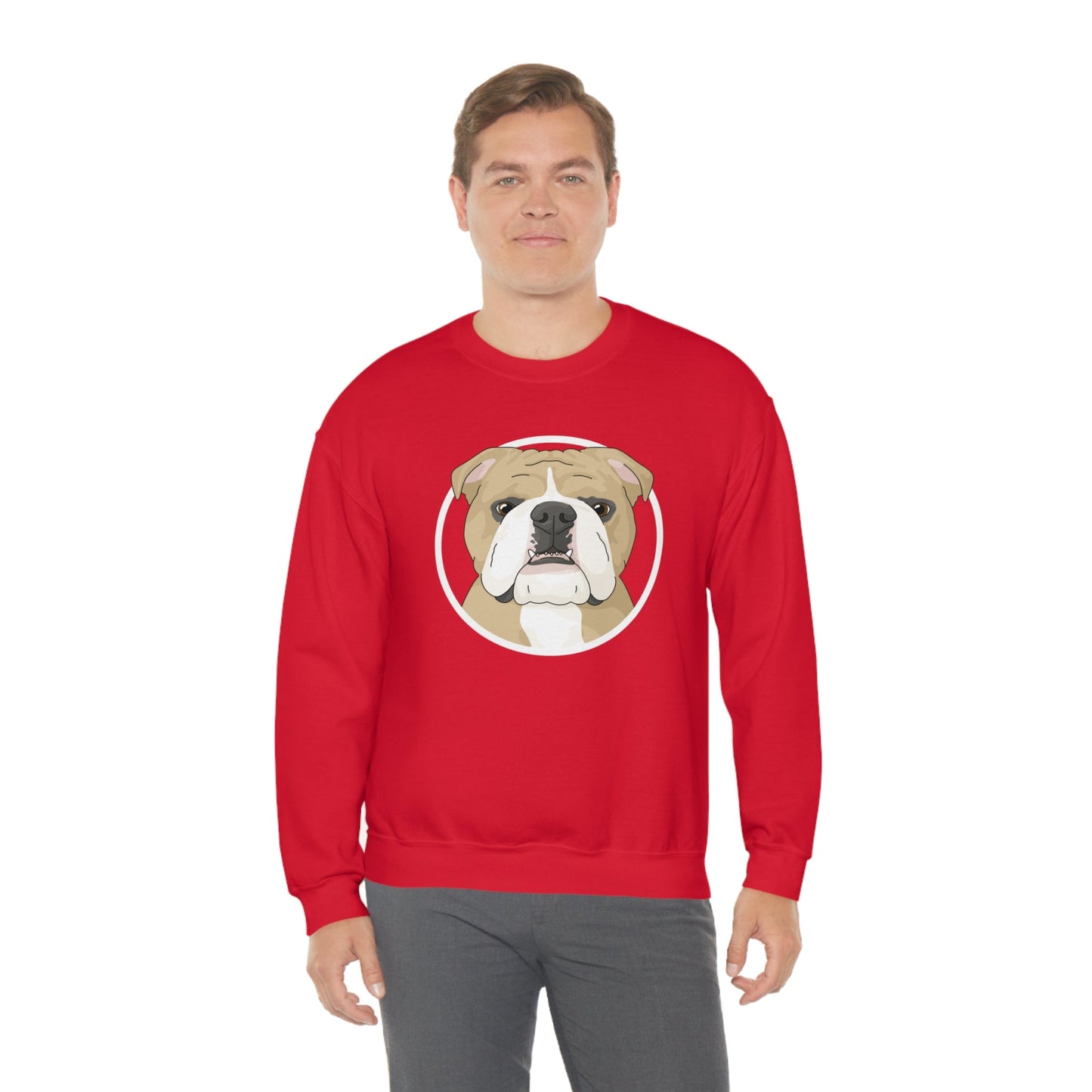 English Bulldog Circle | Crewneck Sweatshirt - Detezi Designs-27179186050487953661