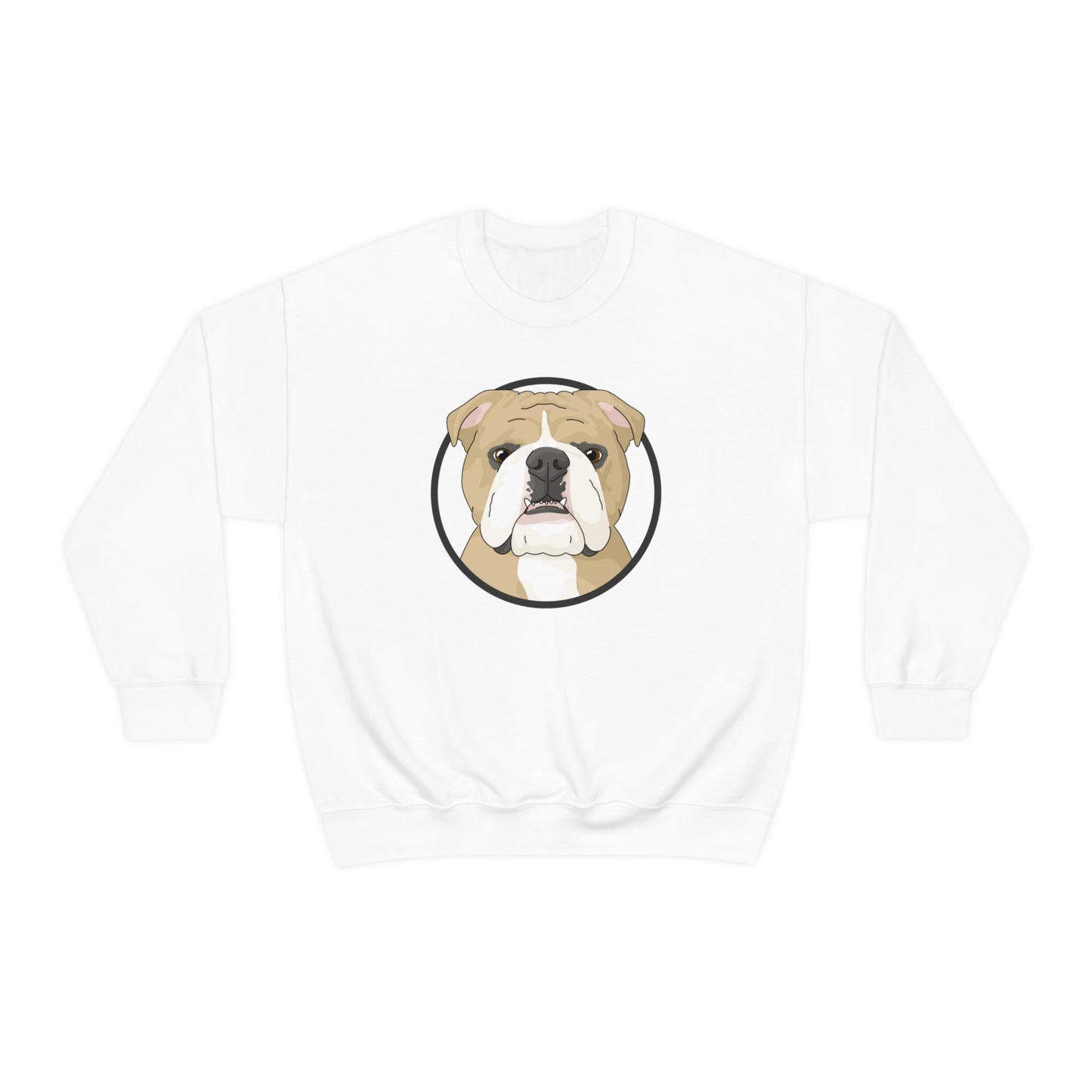 English Bulldog Circle | Crewneck Sweatshirt - Detezi Designs-31600377912253999342