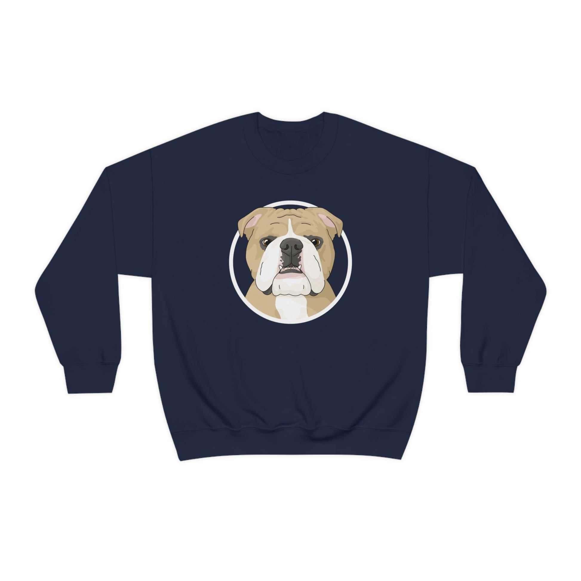 English Bulldog Circle | Crewneck Sweatshirt - Detezi Designs-89031987930267340030