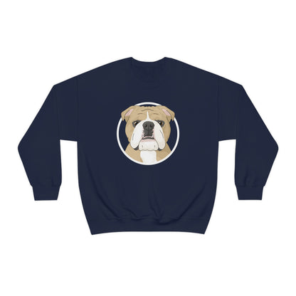 English Bulldog Circle | Crewneck Sweatshirt - Detezi Designs-89031987930267340030