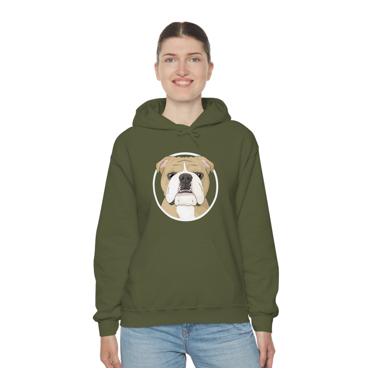 English Bulldog Circle | Hooded Sweatshirt - Detezi Designs-29498496612075991147