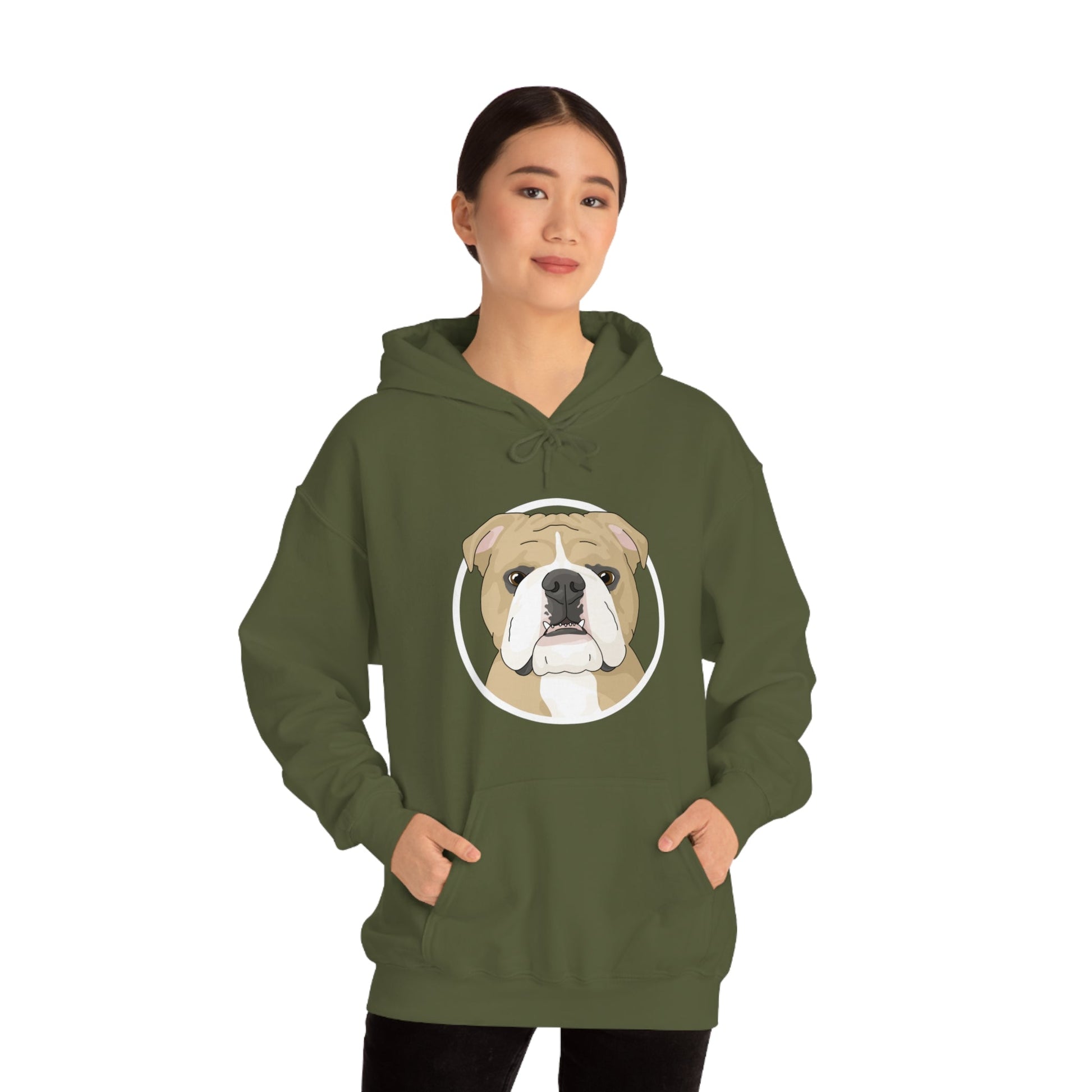 English Bulldog Circle | Hooded Sweatshirt - Detezi Designs-29498496612075991147