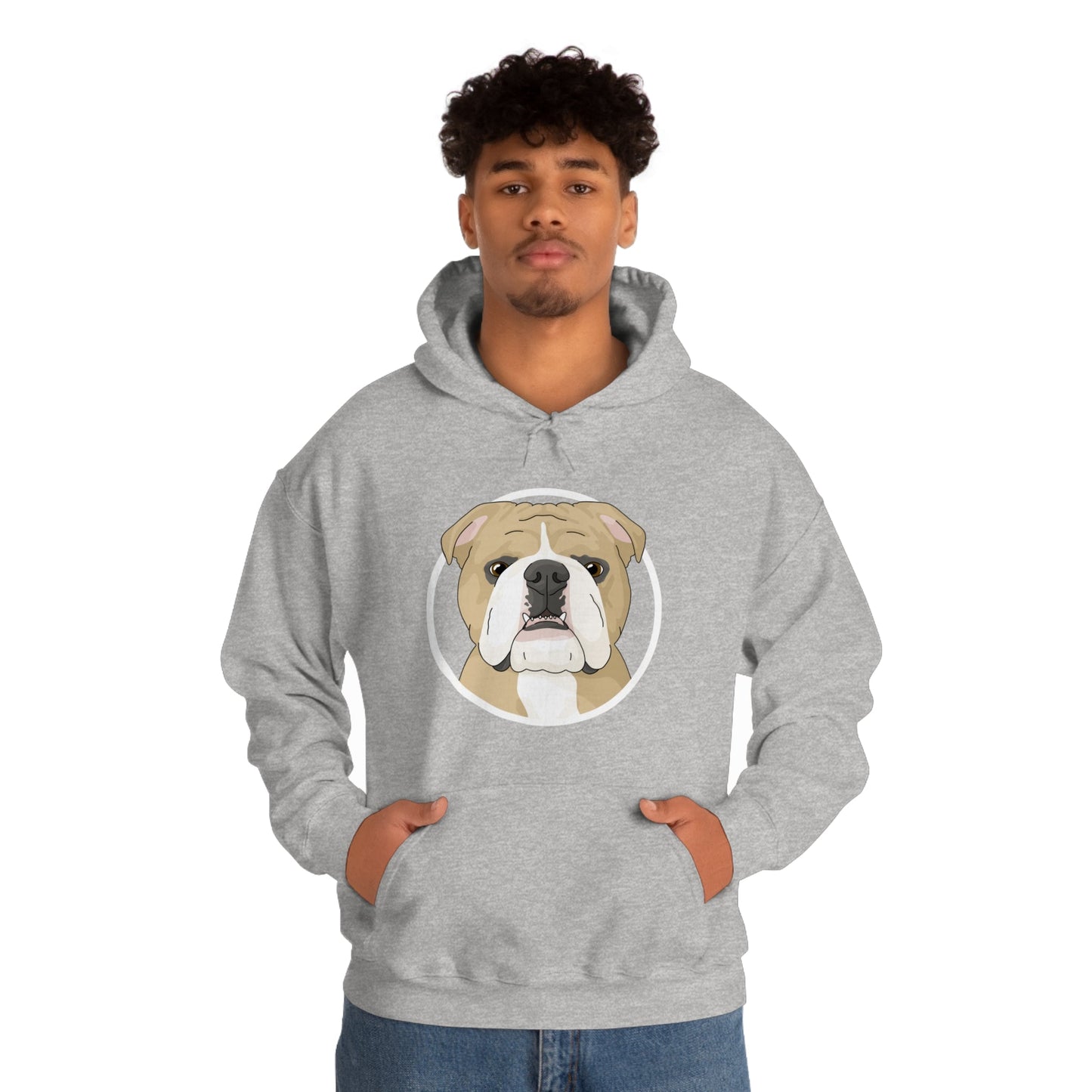 English Bulldog Circle | Hooded Sweatshirt - Detezi Designs-29498496612075991147