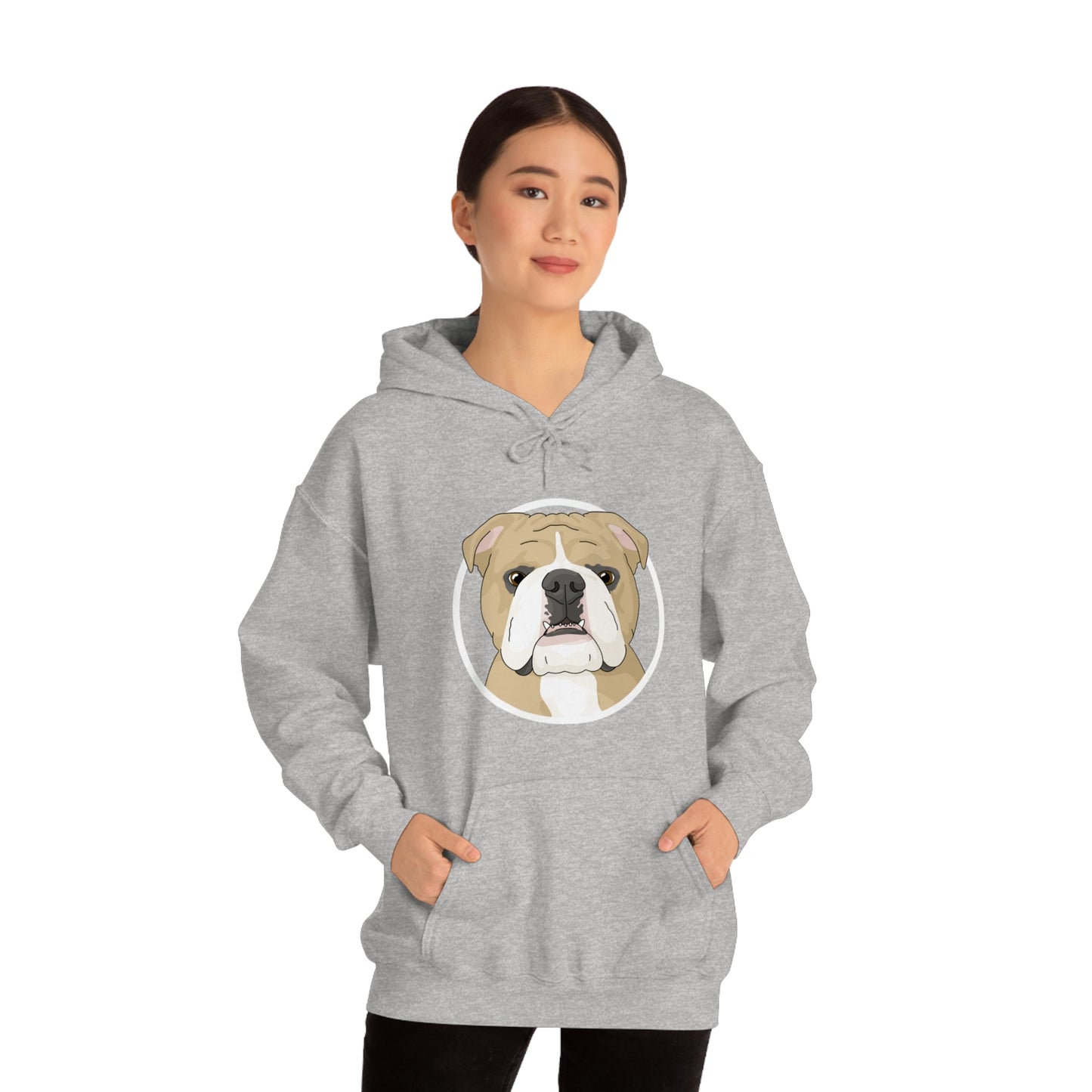 English Bulldog Circle | Hooded Sweatshirt - Detezi Designs-29498496612075991147