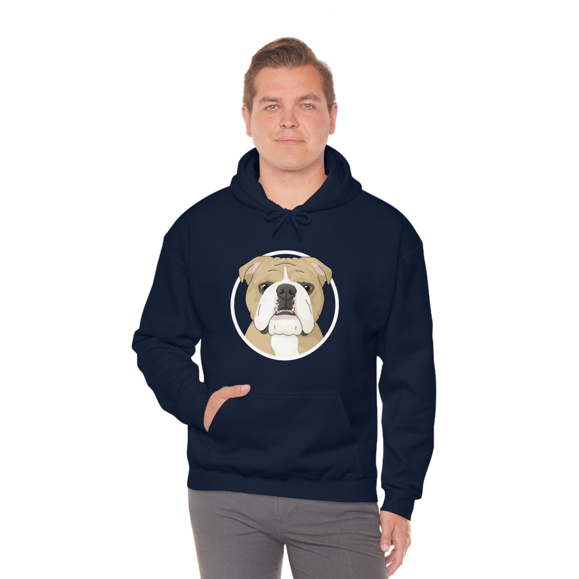 English Bulldog Circle | Hooded Sweatshirt - Detezi Designs-29498496612075991147