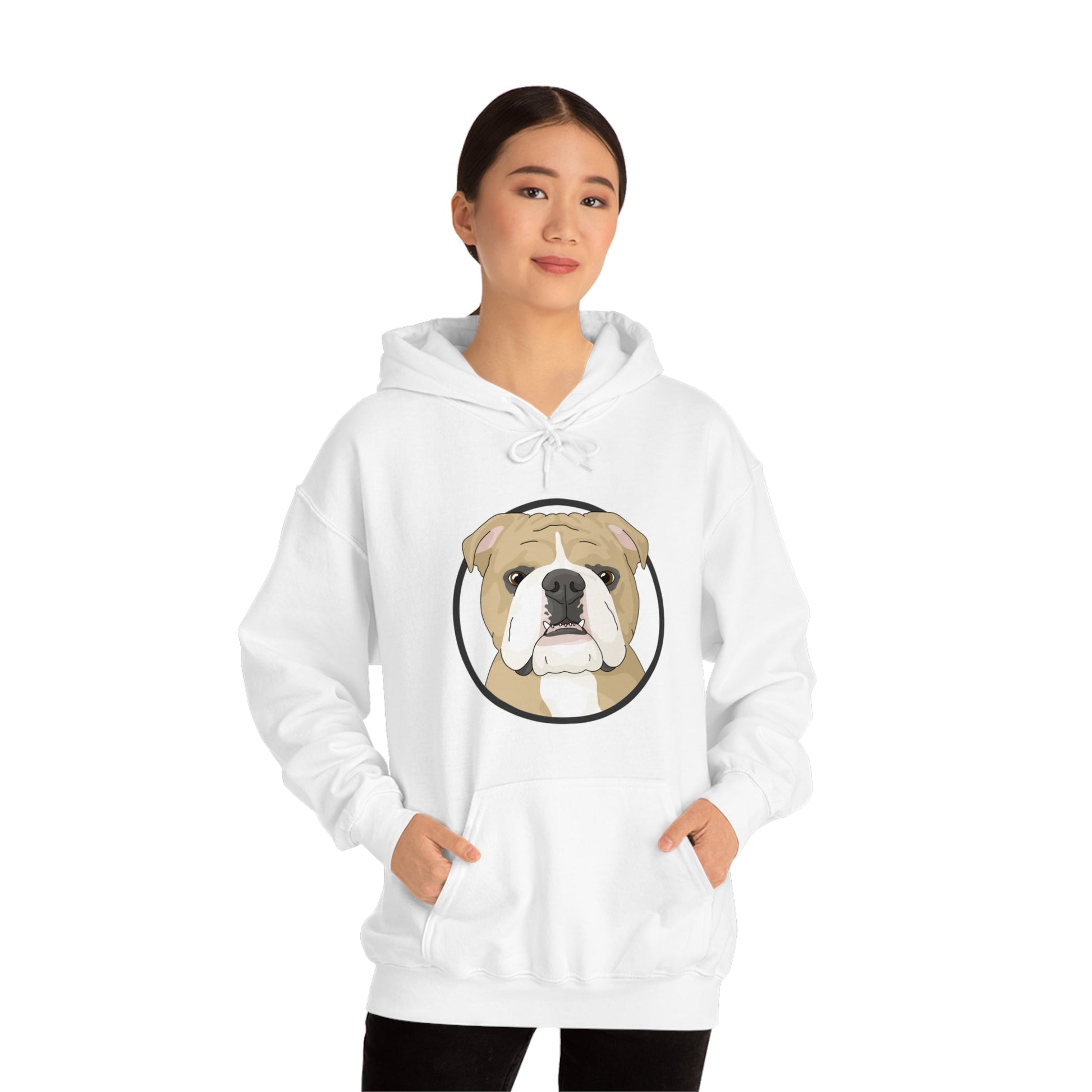 English Bulldog Circle | Hooded Sweatshirt - Detezi Designs-29498496612075991147