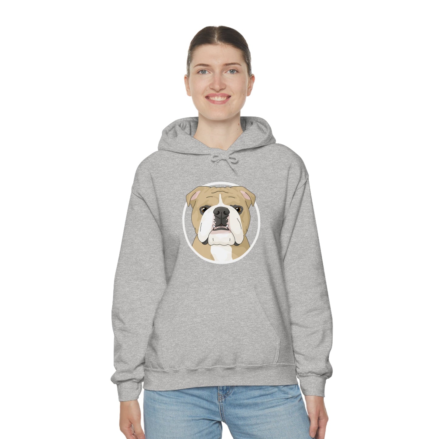 English Bulldog Circle | Hooded Sweatshirt - Detezi Designs-29498496612075991147