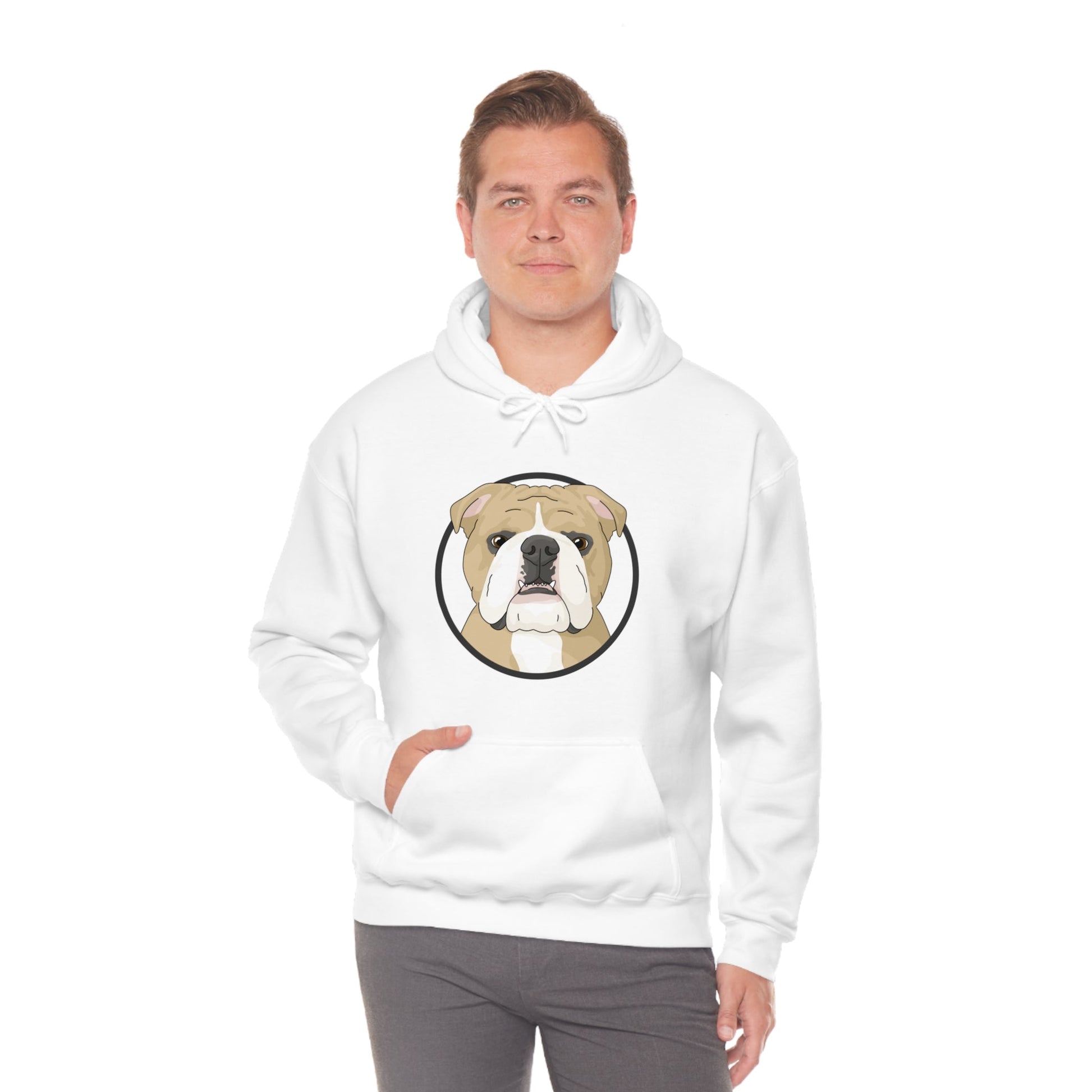 English Bulldog Circle | Hooded Sweatshirt - Detezi Designs-29498496612075991147