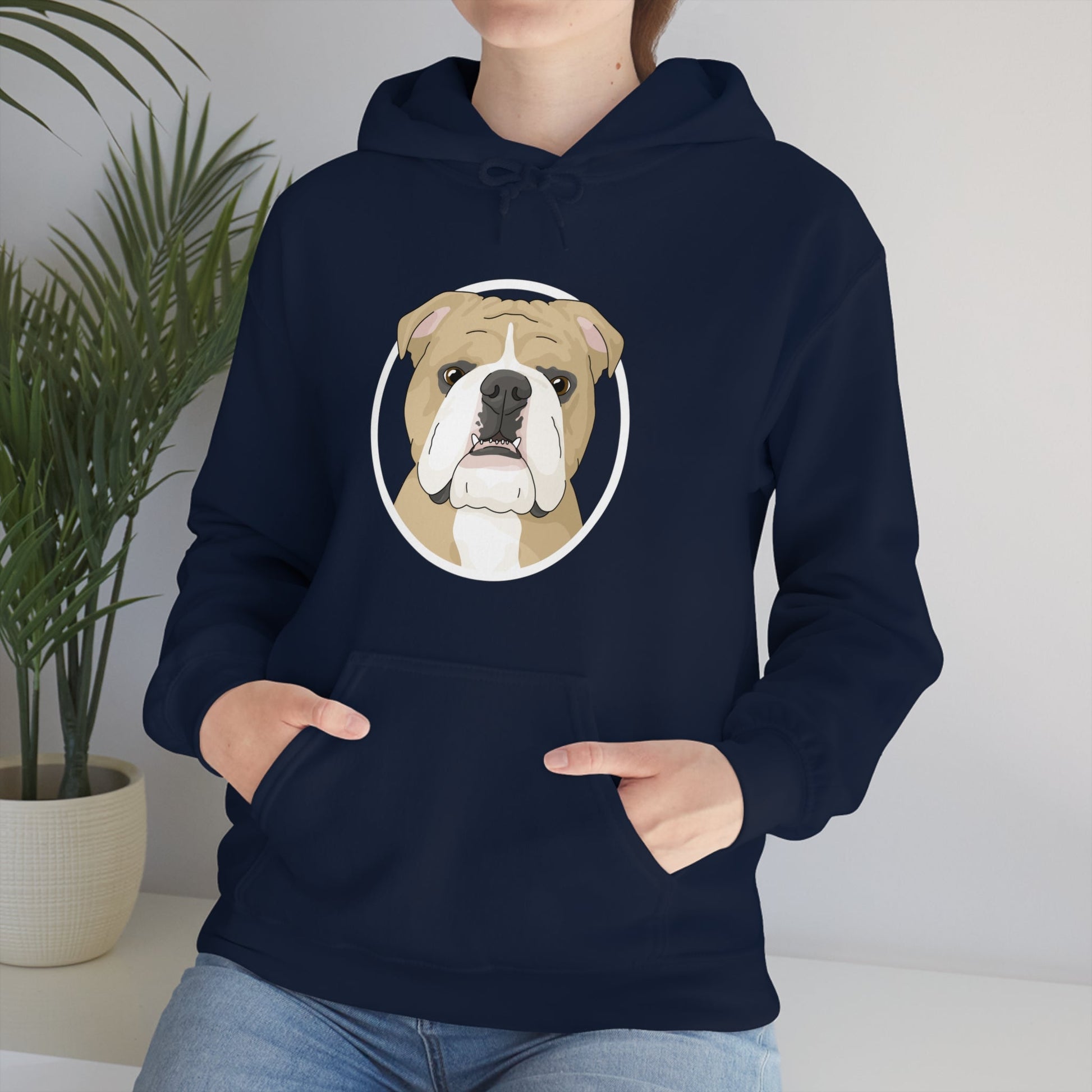 English Bulldog Circle | Hooded Sweatshirt - Detezi Designs-29498496612075991147