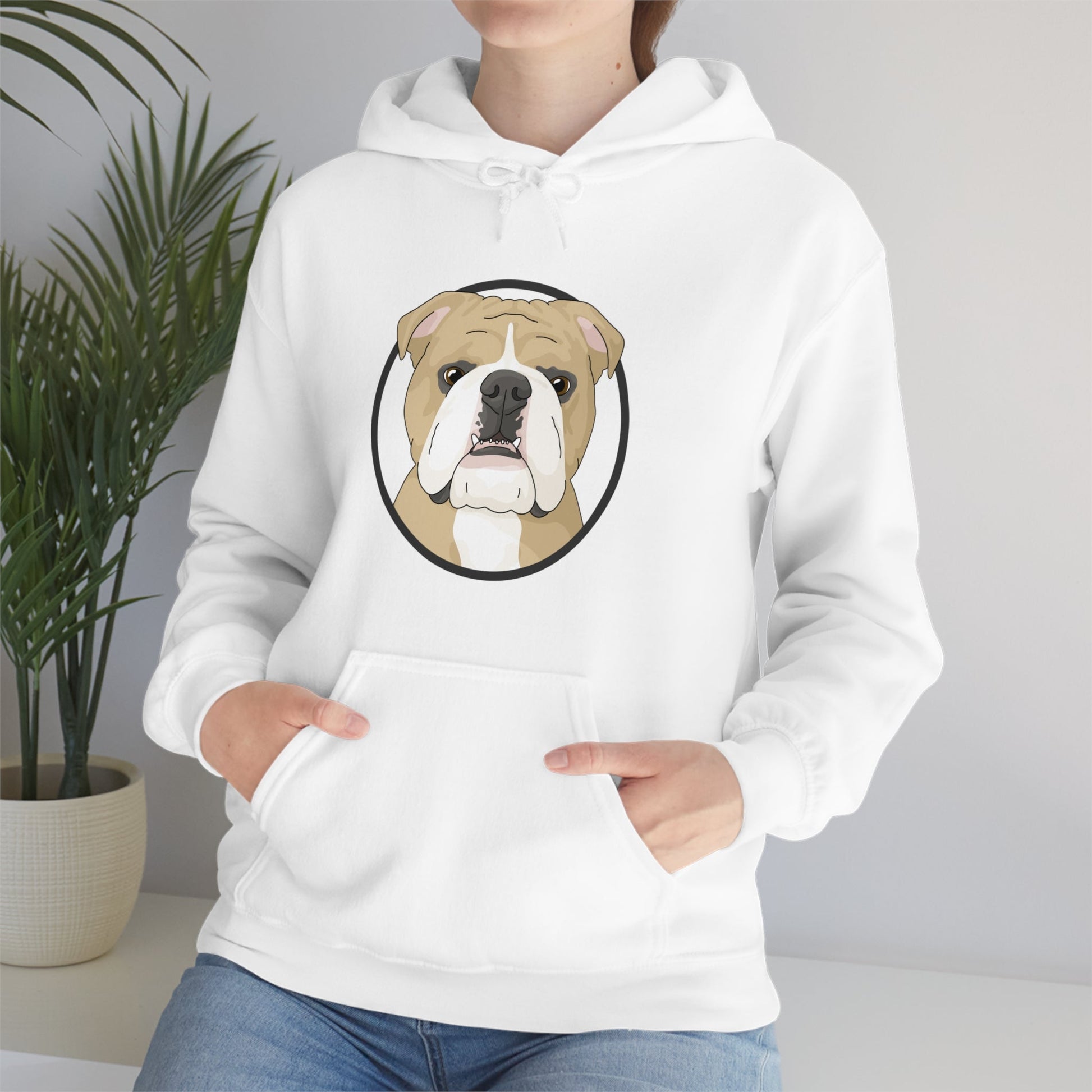 English Bulldog Circle | Hooded Sweatshirt - Detezi Designs-29498496612075991147