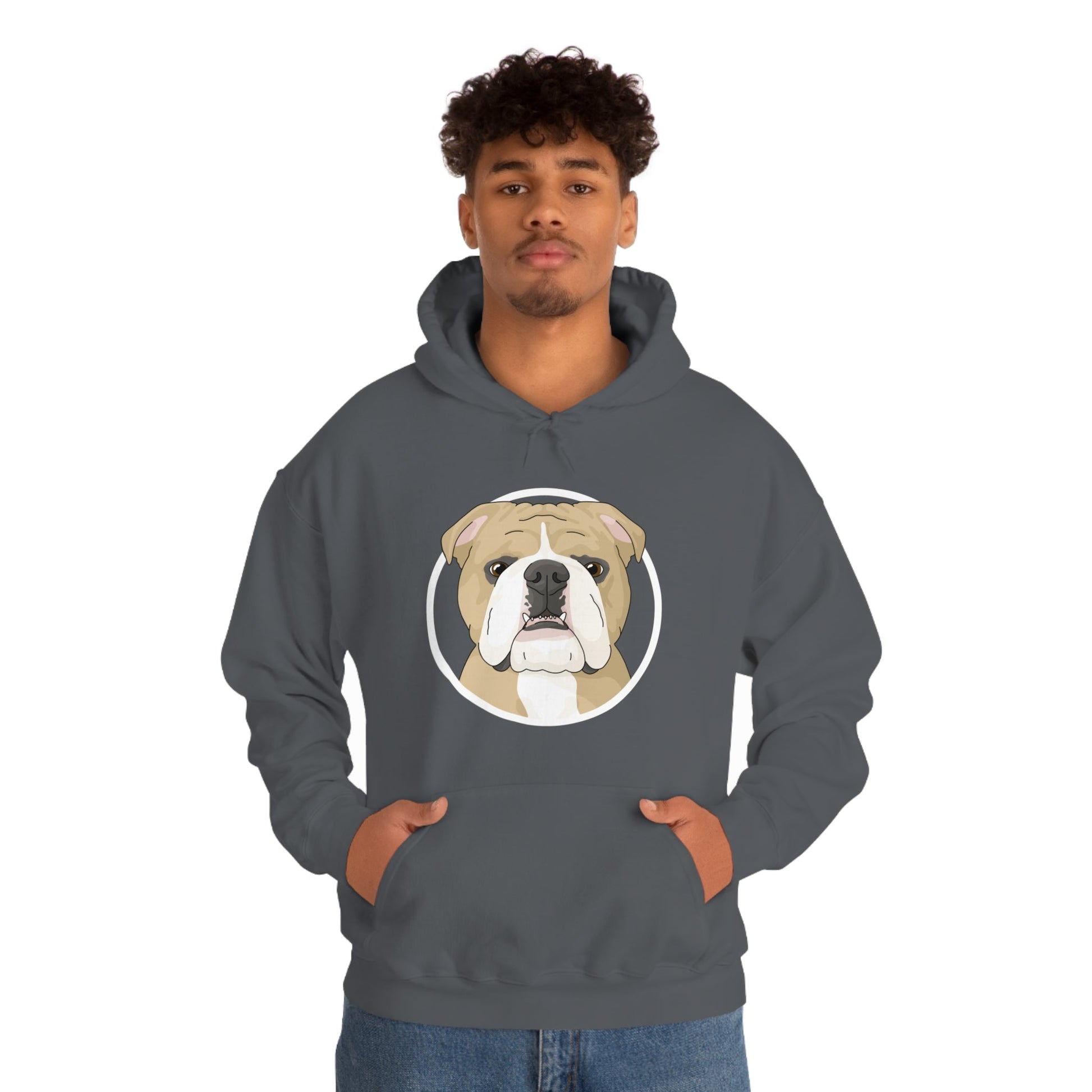 English Bulldog Circle | Hooded Sweatshirt - Detezi Designs-29498496612075991147