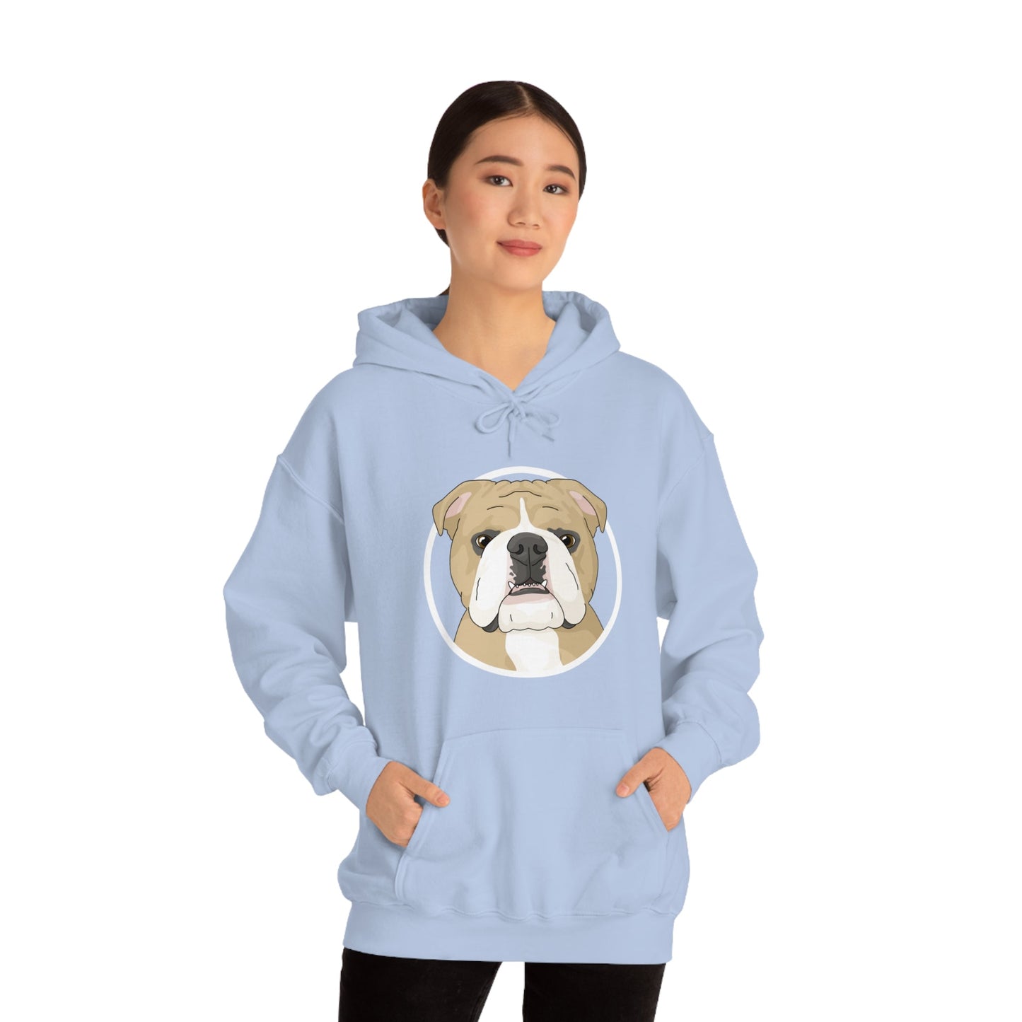 English Bulldog Circle | Hooded Sweatshirt - Detezi Designs-29498496612075991147